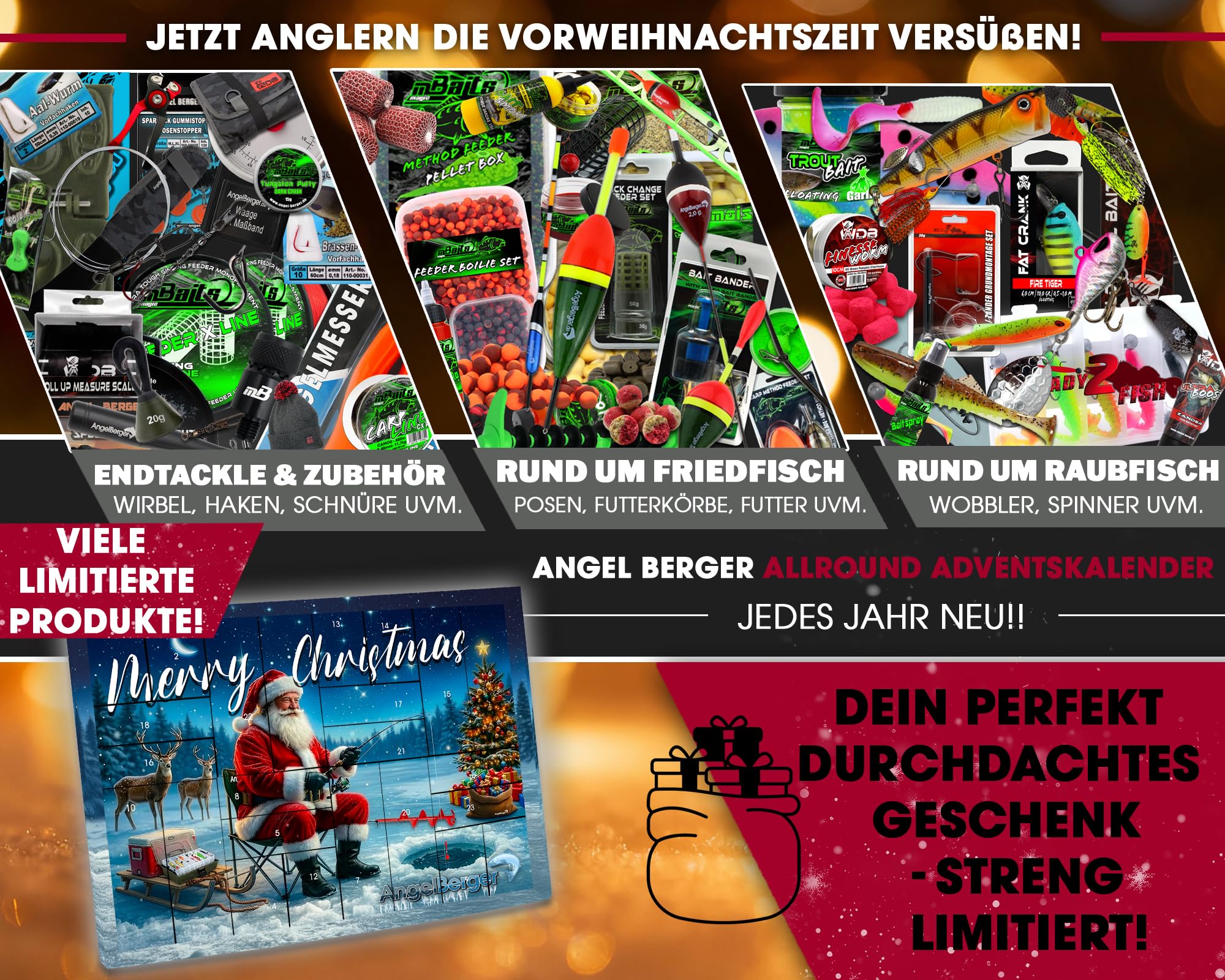 Angel Berger Adventskalender Weihnachtskalender Angelkalender (Angel Berger Adventskalender Allround)