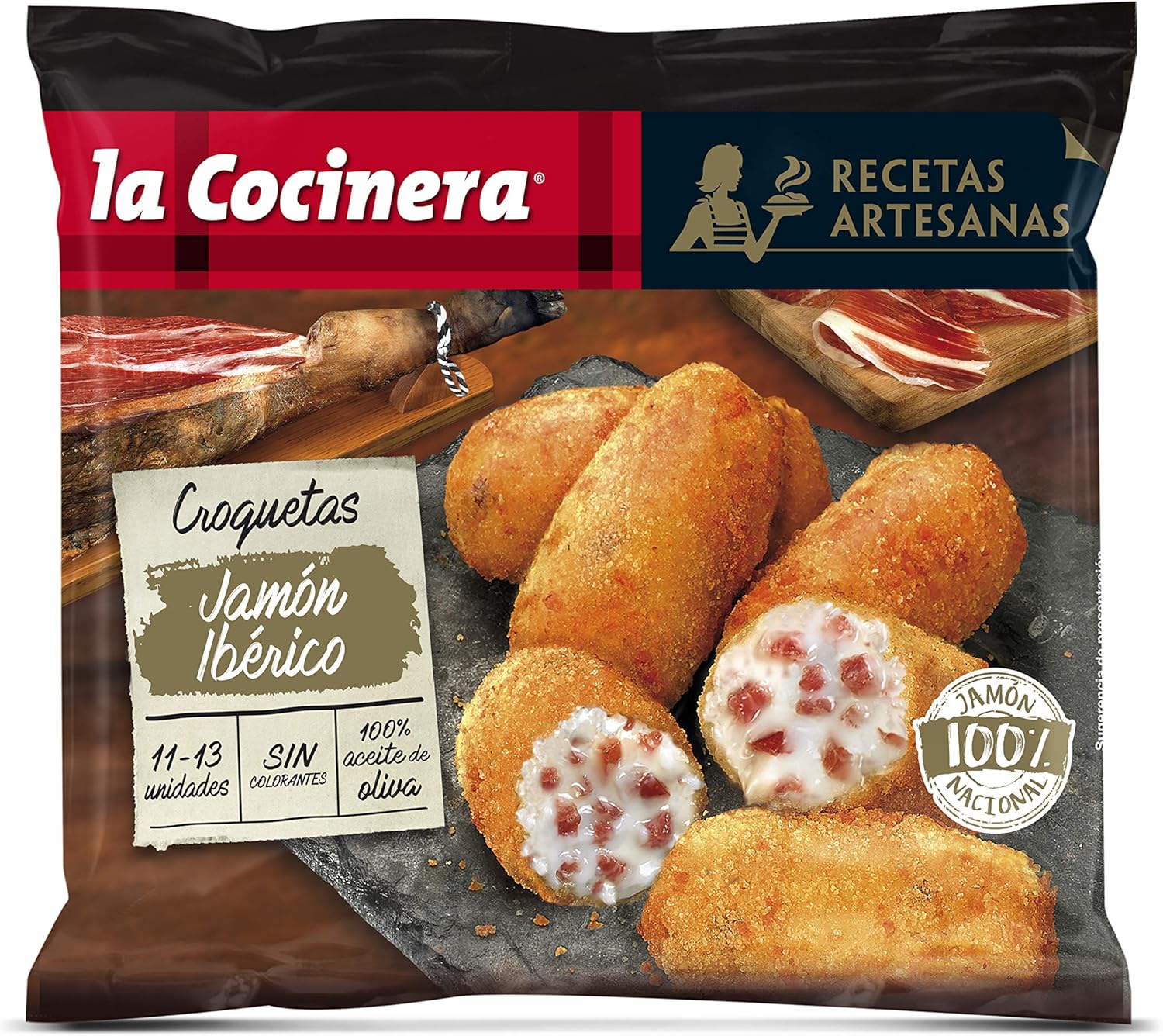 La Cocinera Recetas Artesanas Croquetas Jamón Ibérico, 400g (Congelado)