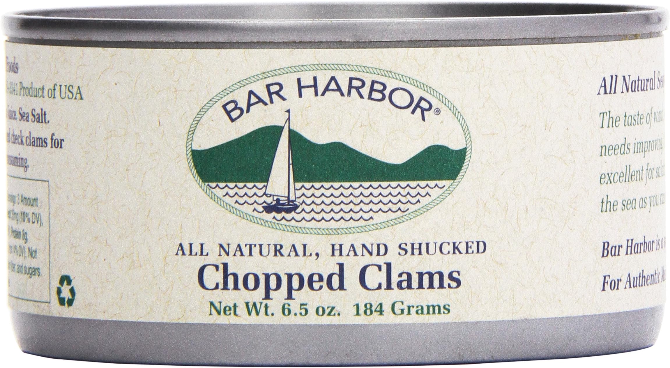 Bar Harbor Large Cut Canned Chopped Surf Clams in Clam Juice, 6.5 oz. (Pack of 12)
