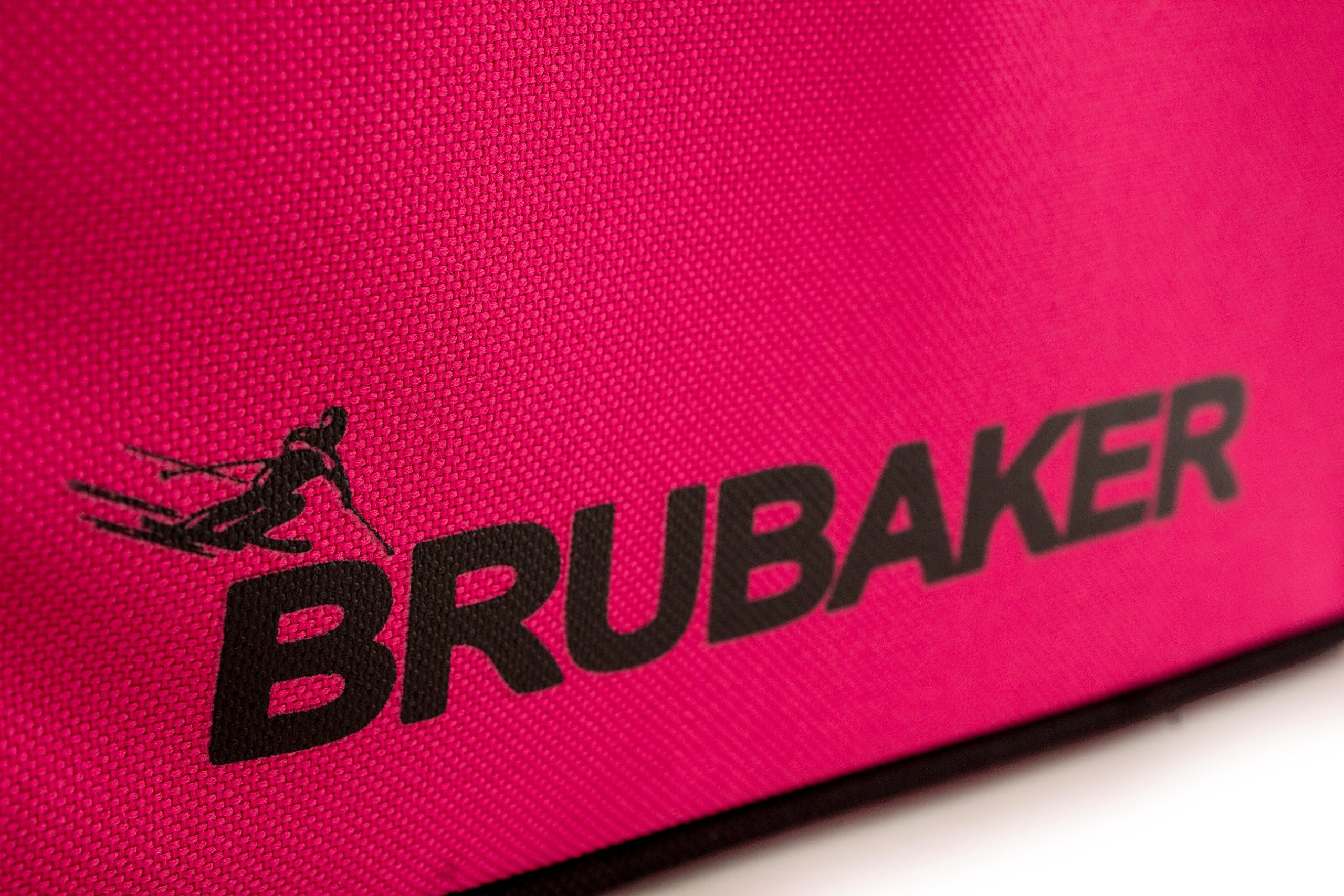 BRUBAKER Série limitée - Sac à Chaussures de Ski 'Super Function 2.0' et Housse à Skis 'Carver Pro 2.0' pour 1 Paire de Skis + Bâtons + Chaussures + Casque - 170 cm - Fuchsia Flou/Noir