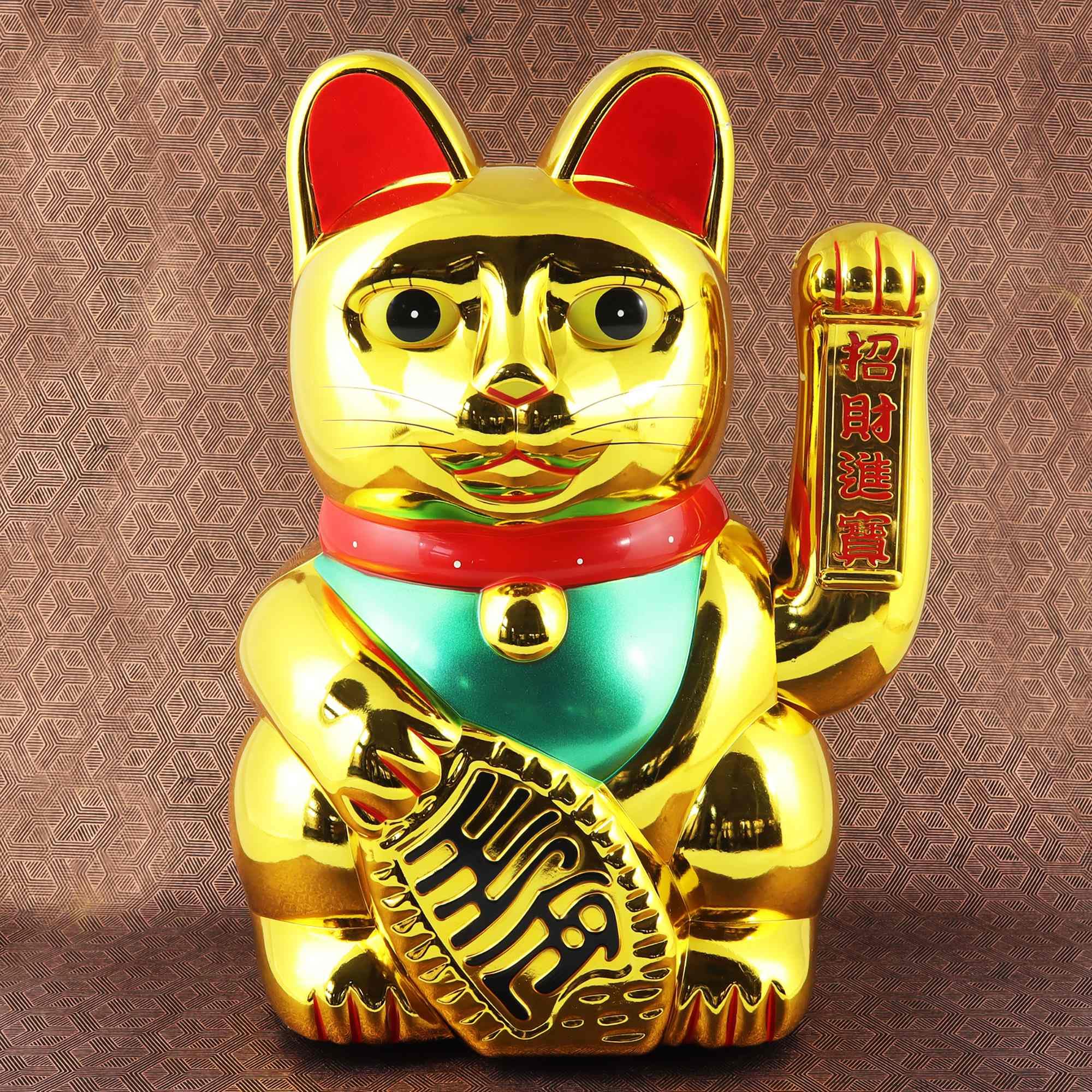 Freak Scene Agitando Gato Chino - Maneki Neko - 35 cm - Oro