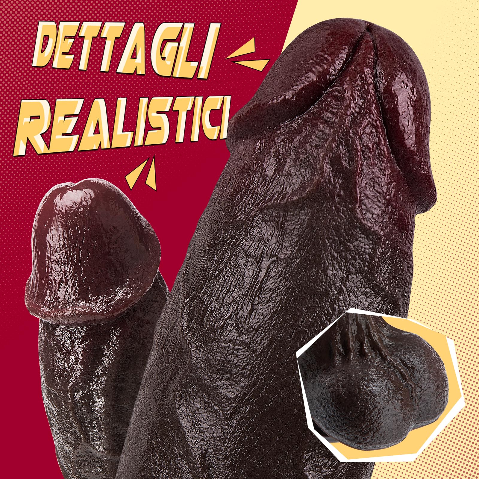 Sex Toys Dildo Realistico - Sexytoysys Donna Uomo Coppie Pene Finto XXL Grosso con Prepuzio Scorrevole, 27CM Plug Anale Gay Dilatatore Silicone Dildos per Sesso con Ventosa Potente e Vene Realistiche