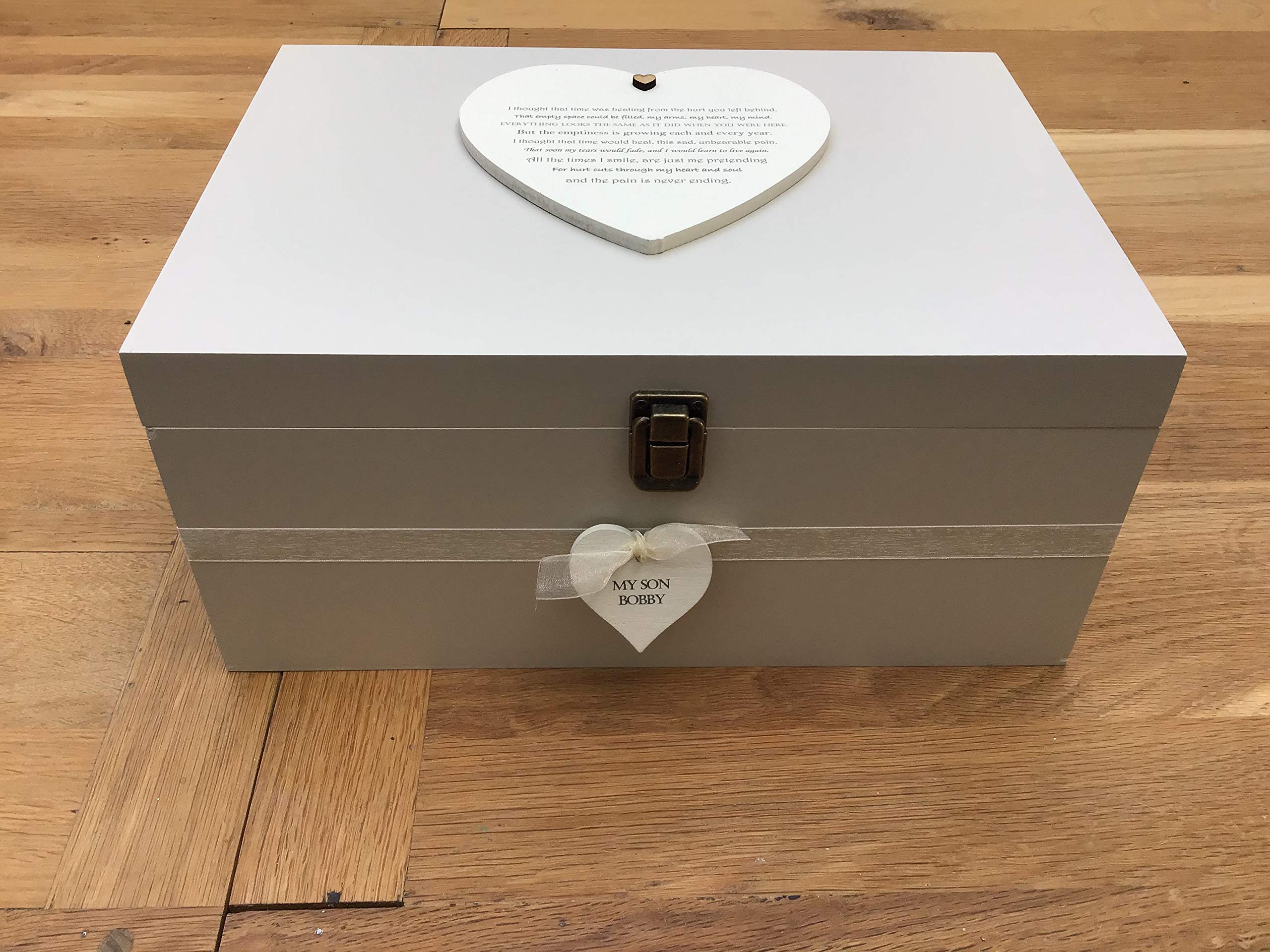 Caja de memoria con diseño de hijo de duelo personalizada, recuerdo de la pérdida de un niño muy grande o cualquier nombre o texto