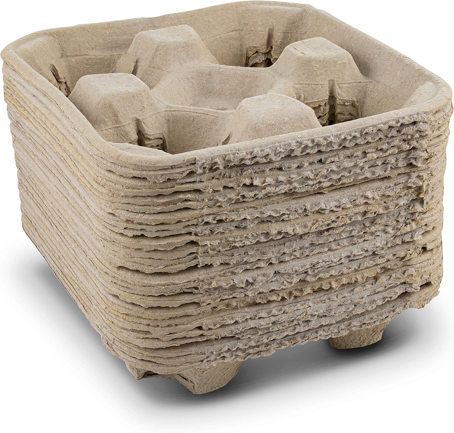 Lowest Price 4 Cup Pulp Fiber Drink Carrier for 8-32 oz Cups - Biodegradable and Great for All Your Beverage Needs by MT Products- (25 Pieces)