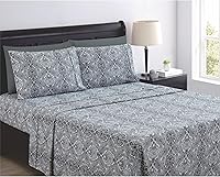 Vista 1 de Spirit Linen home SL EST. 1988 - Juego de sábanas tamaño Queen, ropa de cama de microfibra súper suave, diseño elegante e ideal para todas las Negro
