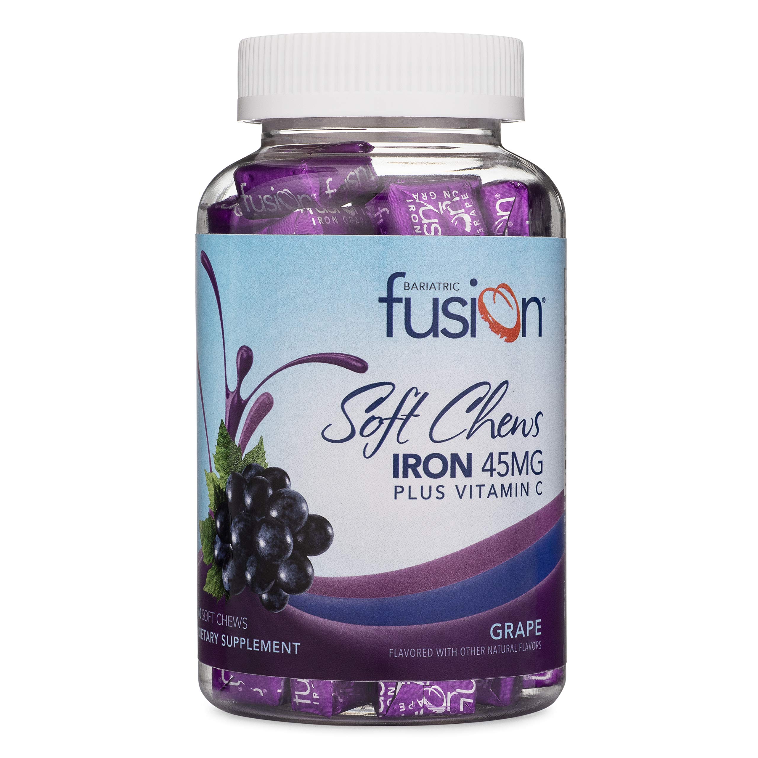 Bariatric Fusion Grape Flavored Bariatric Iron Supplement Soft Chew with Vitamin C for Bariatric