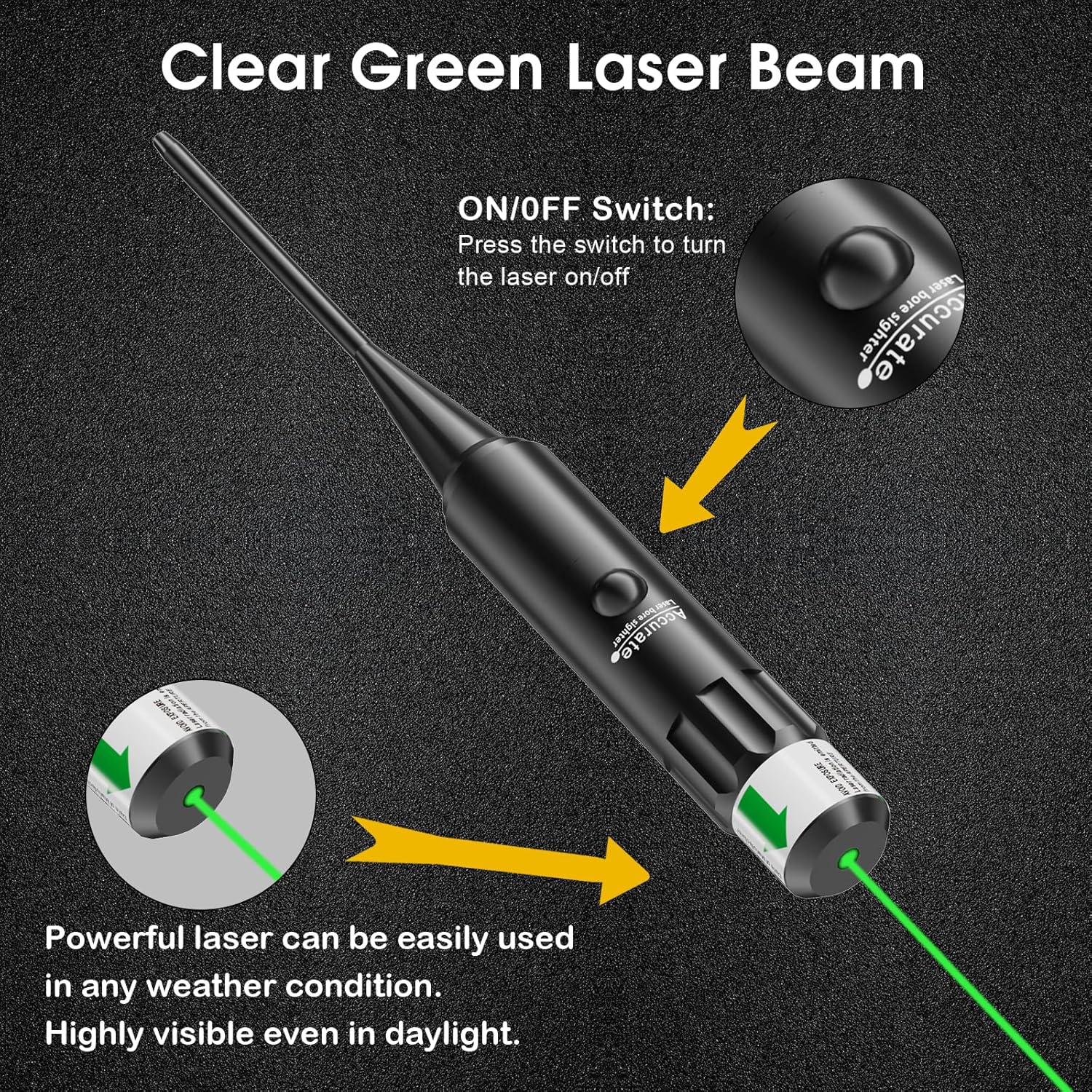 Bore Sight Laser Professional Green Laser Bore Sight Kit with 32 Adapters fit 0.17 to 12GA Calibers, Multiple Caliber Green Bright Bore Sighter Laser Powerful Support for All Gun, Rifle, Pistol