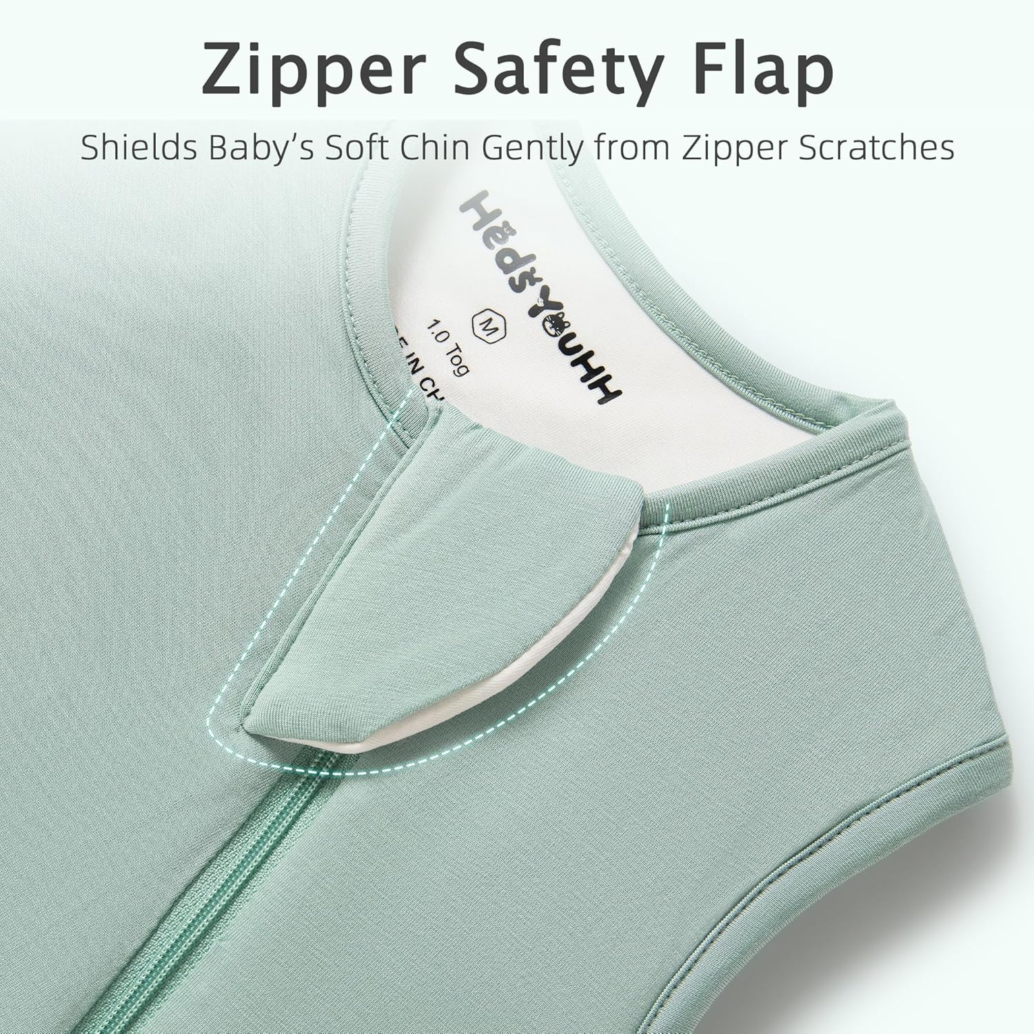 1.0 Tog Baby Sleep Sack, Wearable Blanket for Infants & Toddlers, Bamboo Rayon, 2-Way Zipper, Sleeping Bag for Newborn Babies, Lightweight for Spring & Autumn,Sage,S - Image 3