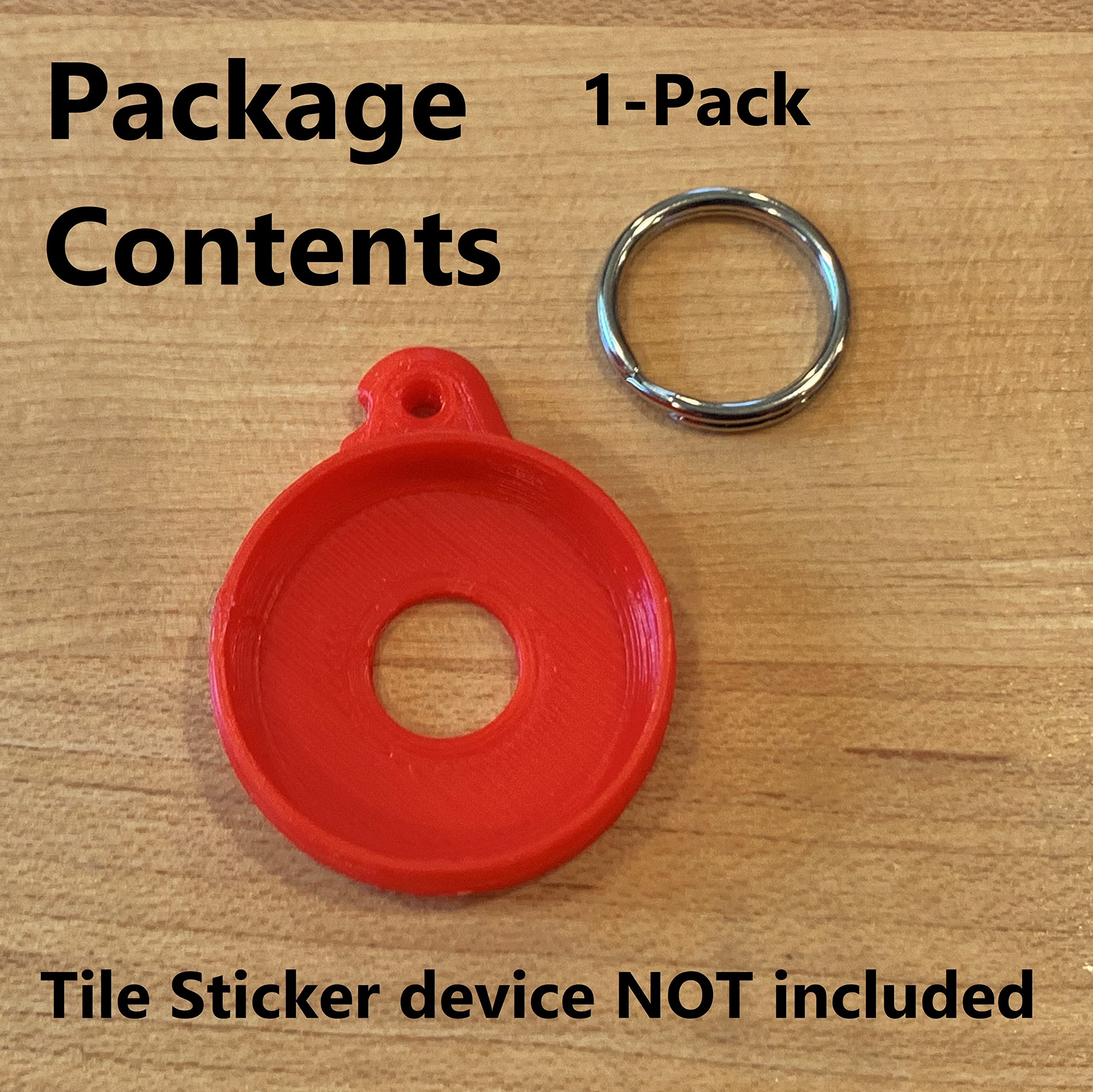 Case for Tile Sticker - find your keys, pets, cat, dog, rigid, strong, reliable, made in the USA (Red, 1-Pack 2020 Version)