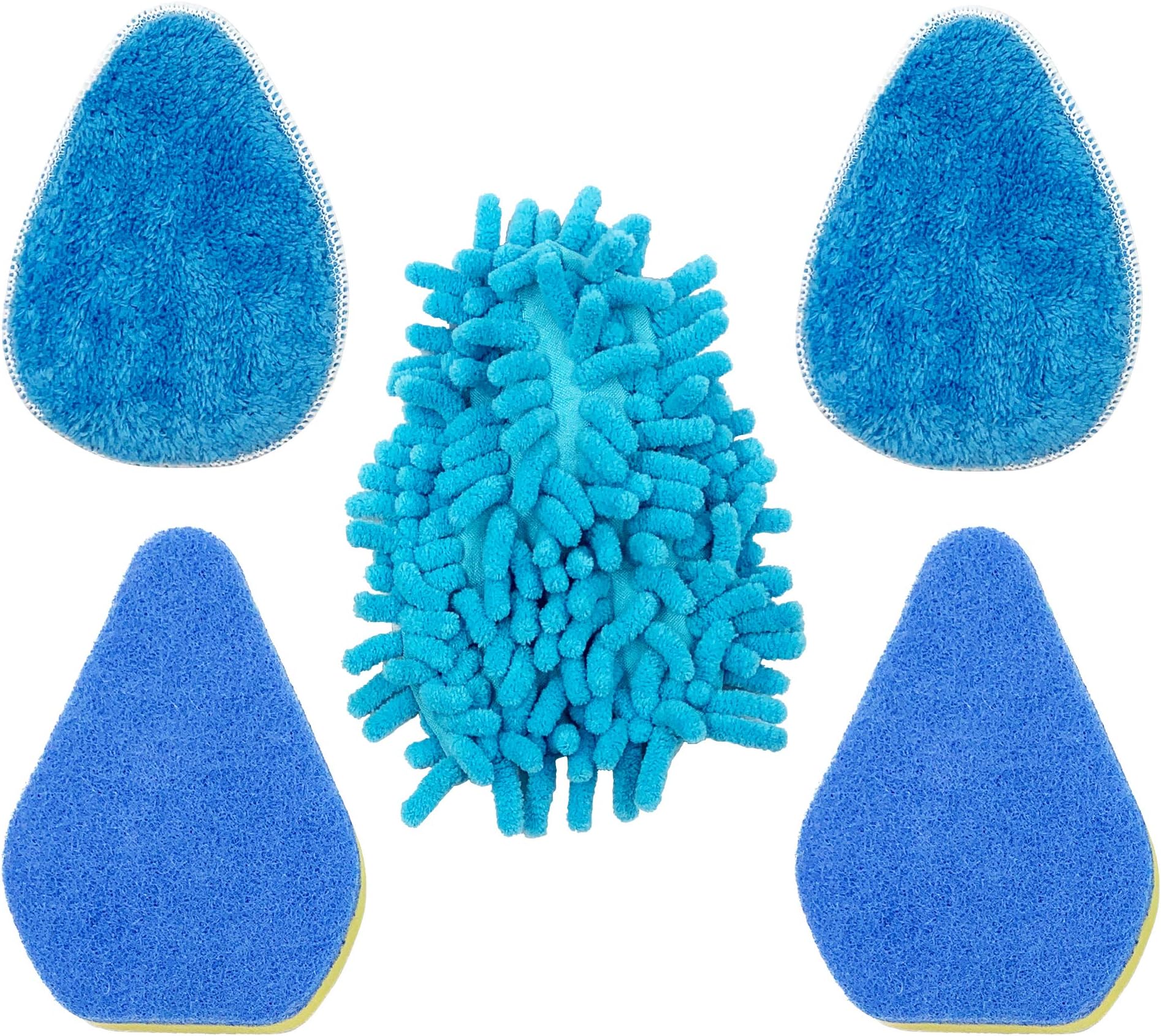 Bathroom Tile Cleaner Replacement Pad Kit – Bath, Tile, Wall and Shower Cleaner Attachment Pad Refills for Telescopic Bathroom Scrubber Triangle Mop