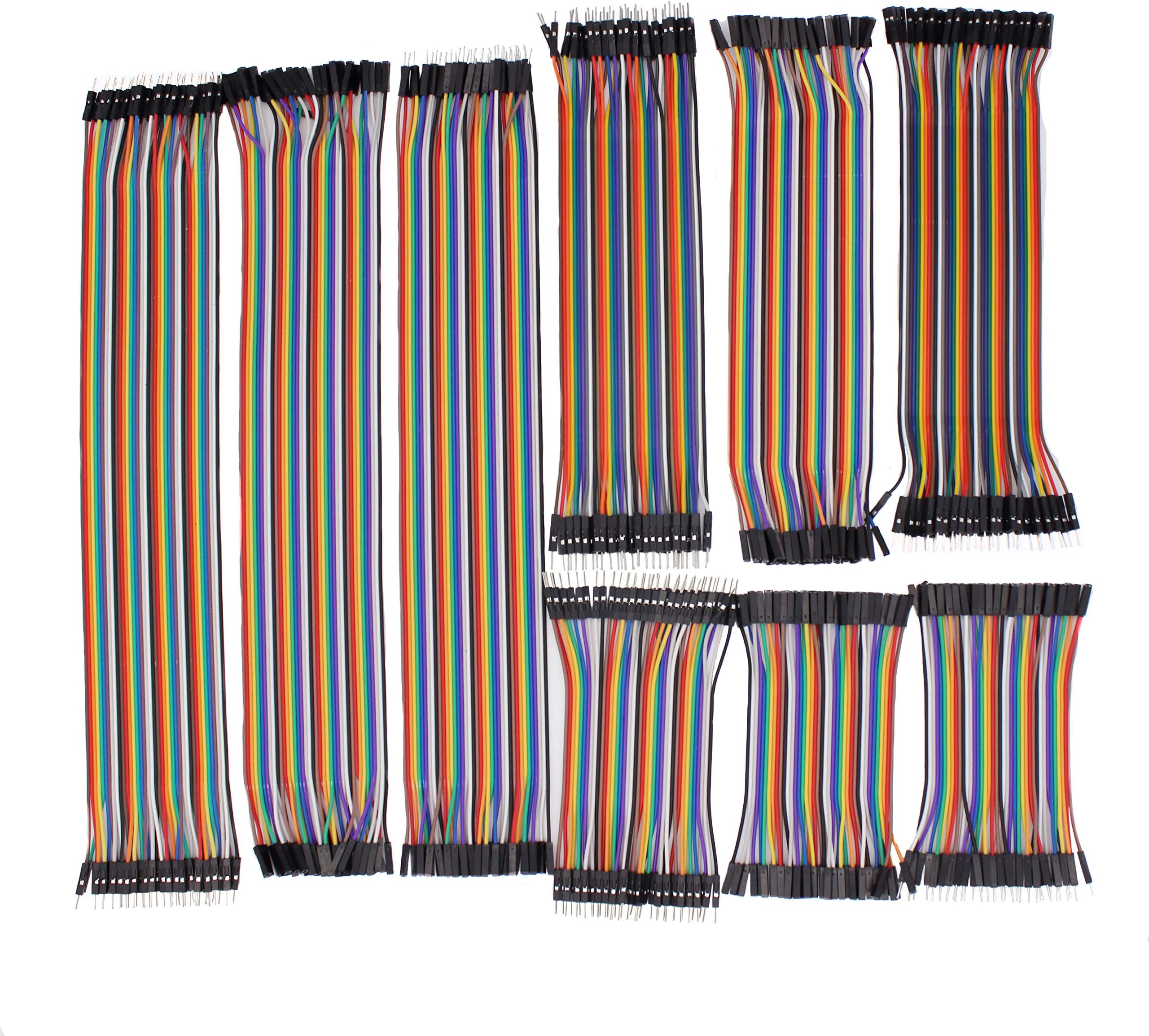 360-Pc Multicolor Breadboard Jumper Wires Kit - 30/20/10cm Dupont Cables (MF/MM/FF) for Arduino, Raspberry Pi