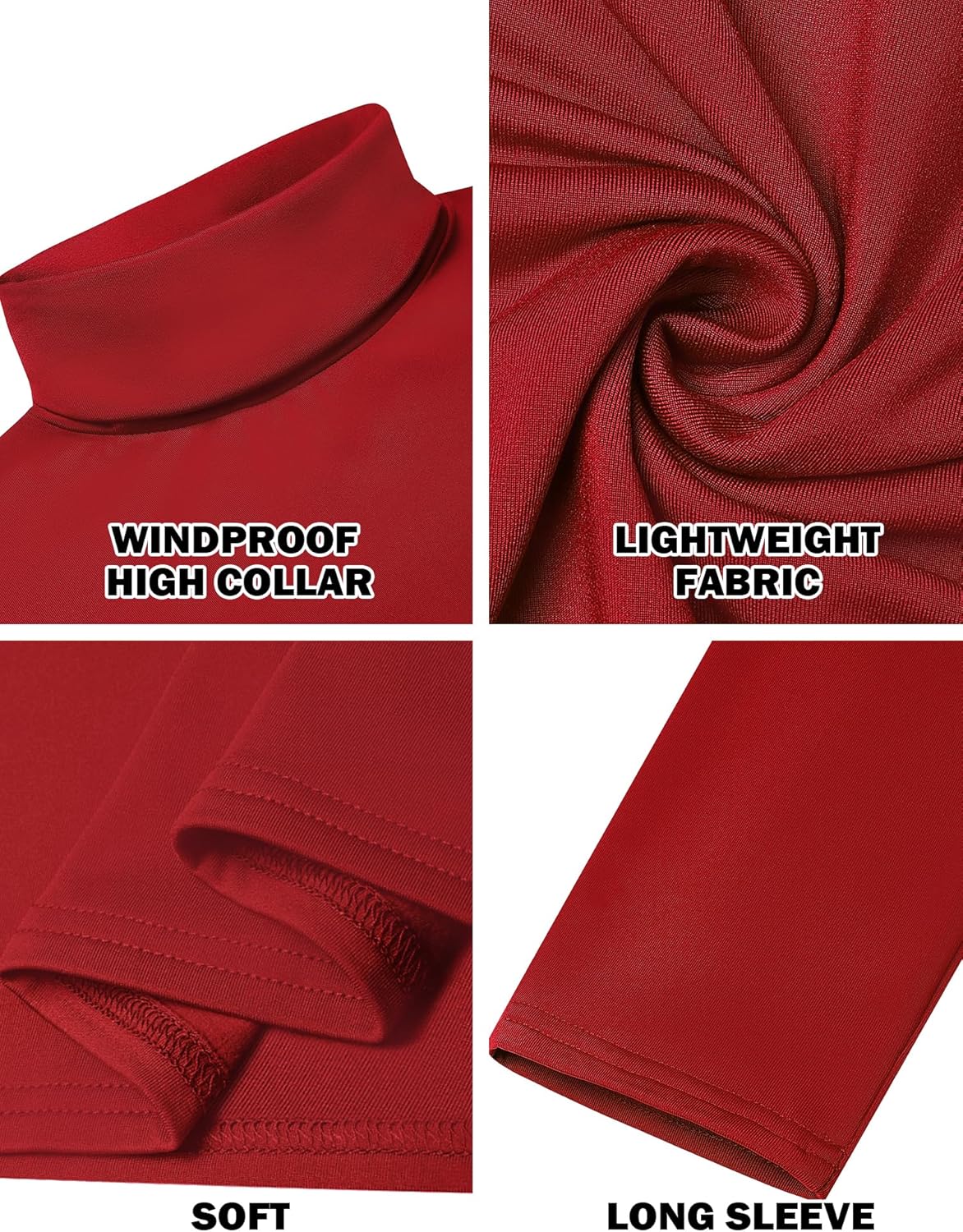 Men's Turtleneck Casual Basic High Neck Long Sleeve T Shirts Half Neck Lightweight Pullover Sweater - Image 5