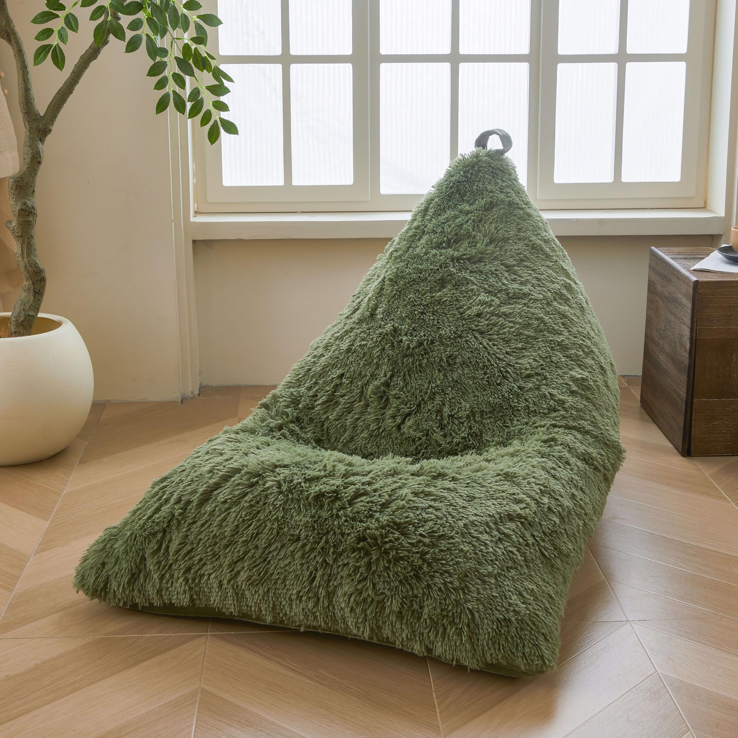 XeGe Fluffy Kids Stuffed Animal Storage Bean Bag Cover