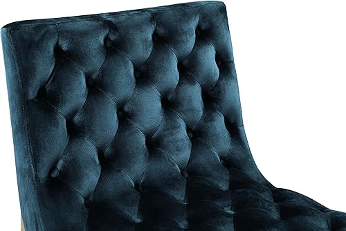 Miniatura 6 de Iconic Home Moriah - Silla decorativa elegante y elegante de terciopelo copetudo, cojín de felpa con acabado de latón, marco de metal pulido,
