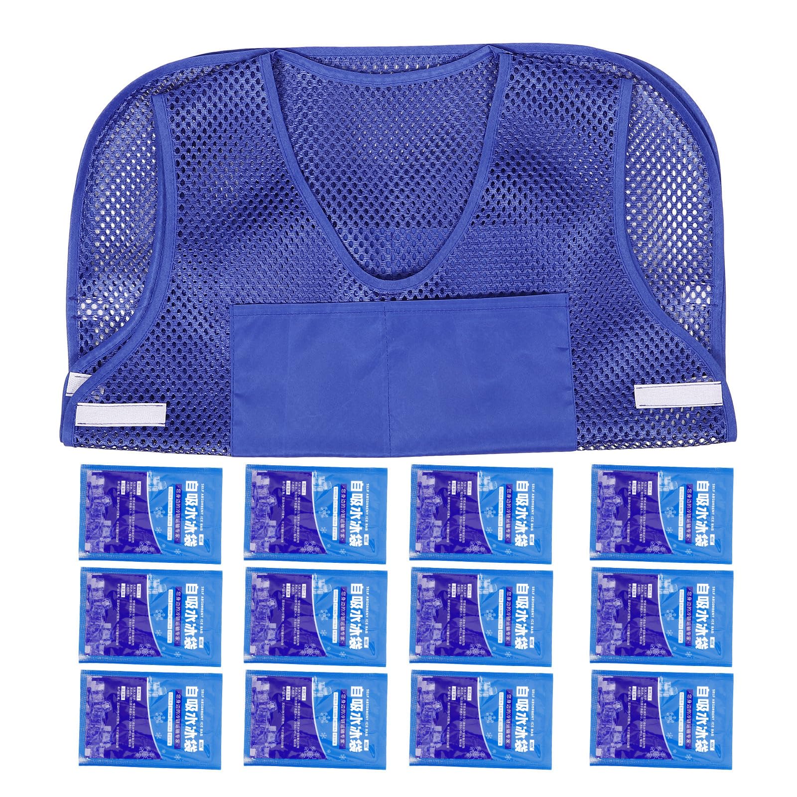 1set Gilet Refrigerante Estivo con Impacchi di Ghiaccio Riutilizzabili Smanicato da Lavoro Traspirante per Uomo Raffreddamento Rapido per Attività all Aperto
