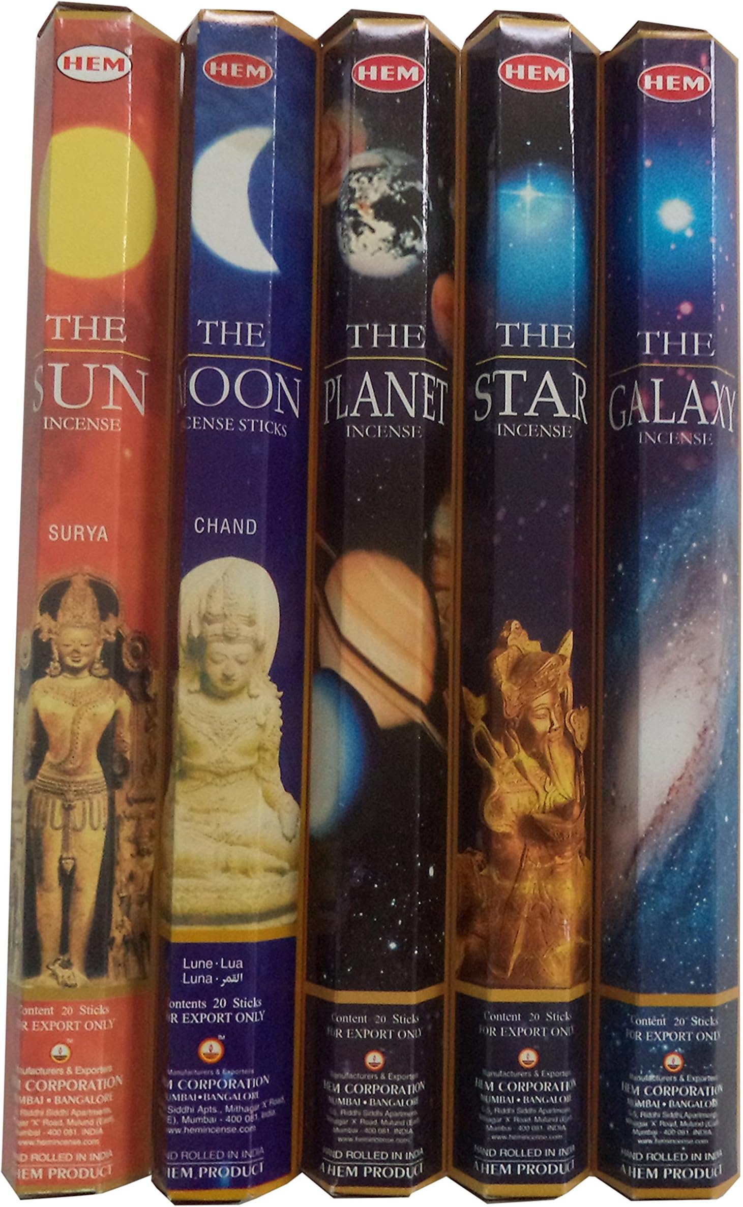 Hem Celestial Incense Variety Sun Moon Star Planet Galaxy, 100 Stick