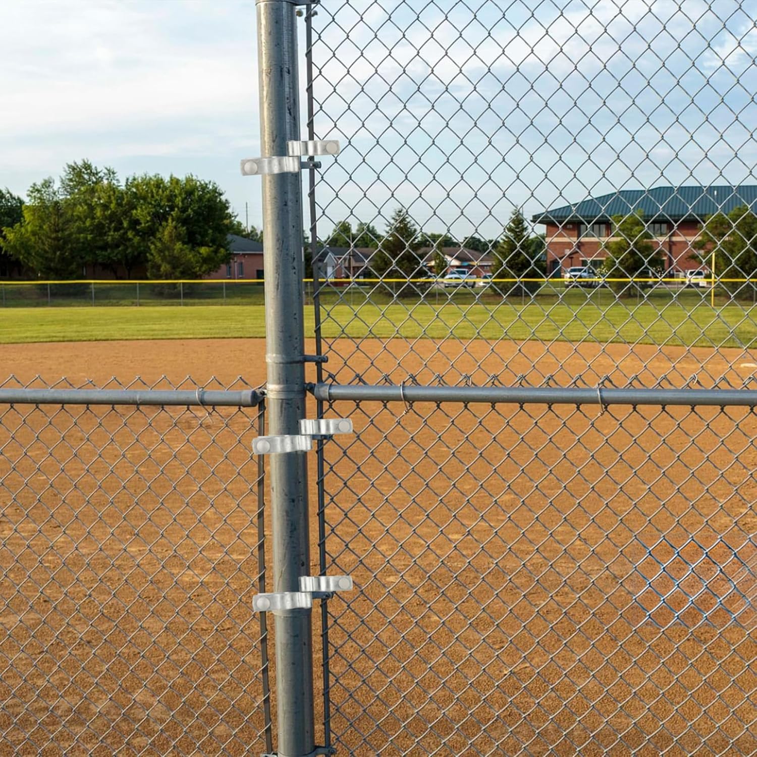 1-3/8" x 2-3/8" Chain Link Fence Gate Post Hinge 4 Pack, Chain Link Fence Female and Male Hinges Heavy Duty Galvanized Steel Chain Link Gate Hinge Kit with Bolts & Nuts