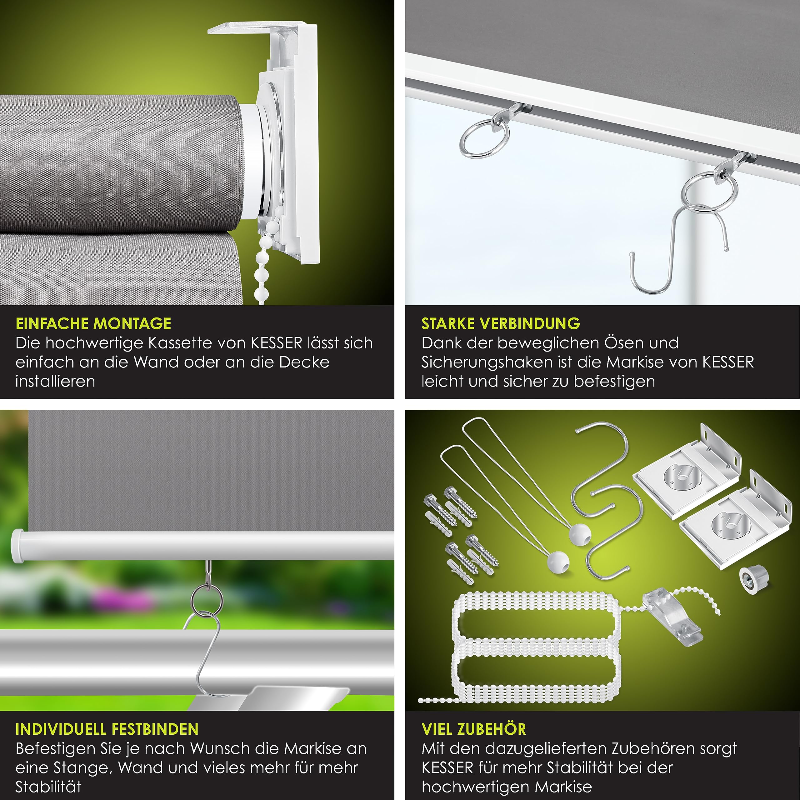 Goedkoop KESSER® Verticale zonwering, verticale luifel, balkonluifel, inkijkbescherming, zonwering, zijrolgor online kopen bij de Korenbeurs in Groningen