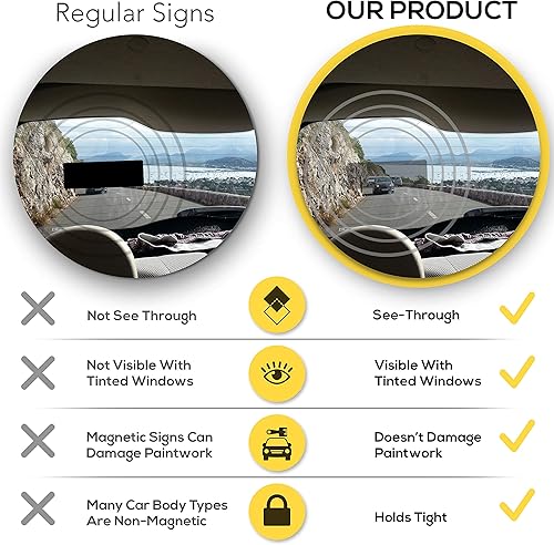 Miniatura 4 de Letrero adhesivo para automóvil de Student Driver – No magnético – 3 piezas – Extra grande de 12 x 4 pulgadas – Calcomanía esencial de nuevo