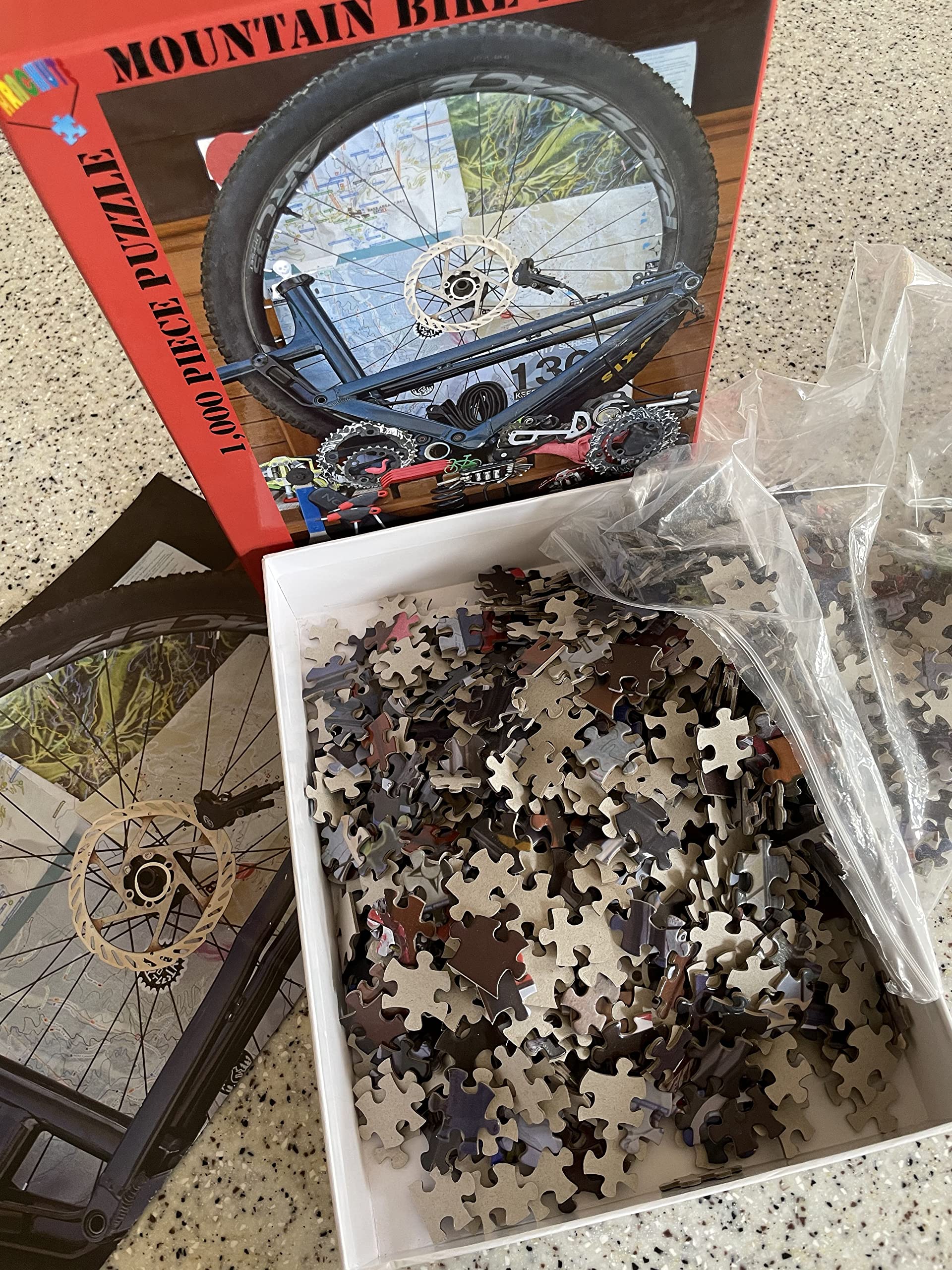 Parachute Puzzles 1000 Piece Puzzle - Mountain Bike Madness 1000 Piece Jigsaw Bicycle Parts Puzzle for Adults - Image 8