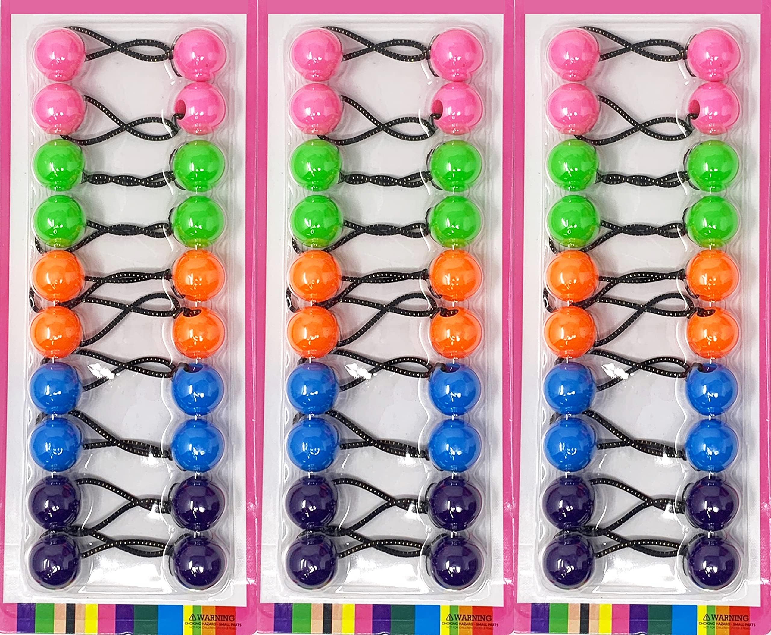 Cripsy Collection Girls Twinbead Multi Cute Design Ponytail Elastics Pack Of 3