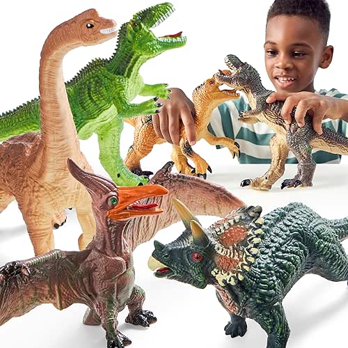 JOYIN Big Dinosaur Toys for Toddlers, 6 Piece Large Soft
