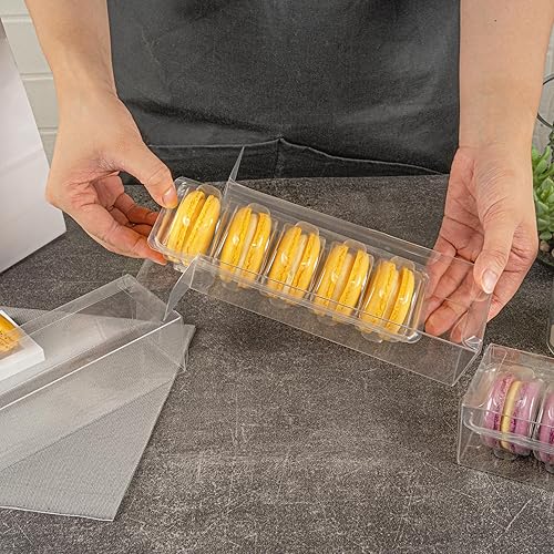 Miniatura 6 de Restaurantware - Sweet Vision - Contenedores de macarrones de 7.5 x 2.6 x 2 pulgadas, 100 cajas de macarrones resistentes - Se adapta a 5