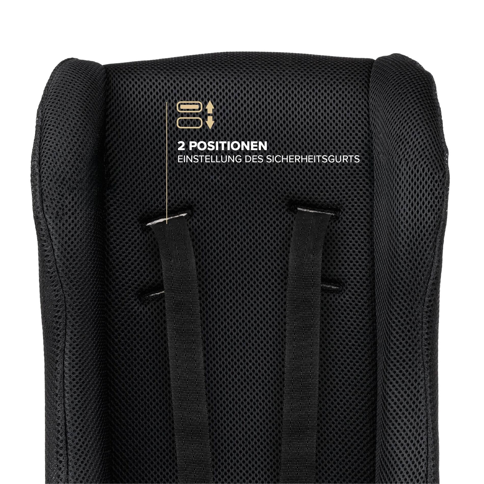 POLISPORT Mini Pelican Allwetter-Babysitzverkleinerer mit 3-Punkt-Gurt für Anhänger, Kinderwagen, Schwarz
