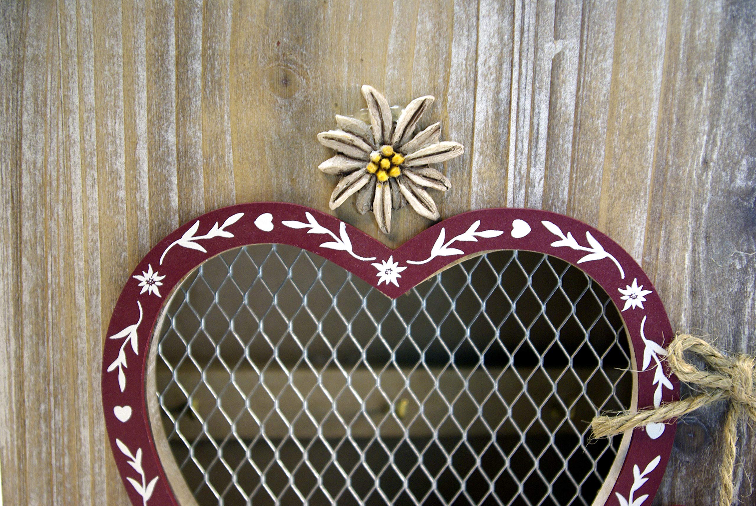 GeKi Trend Schlüsselkasten aus Holz Vintage Wohn-Deko Landhausstil mit Herz 22 cm L x 27 cm groß