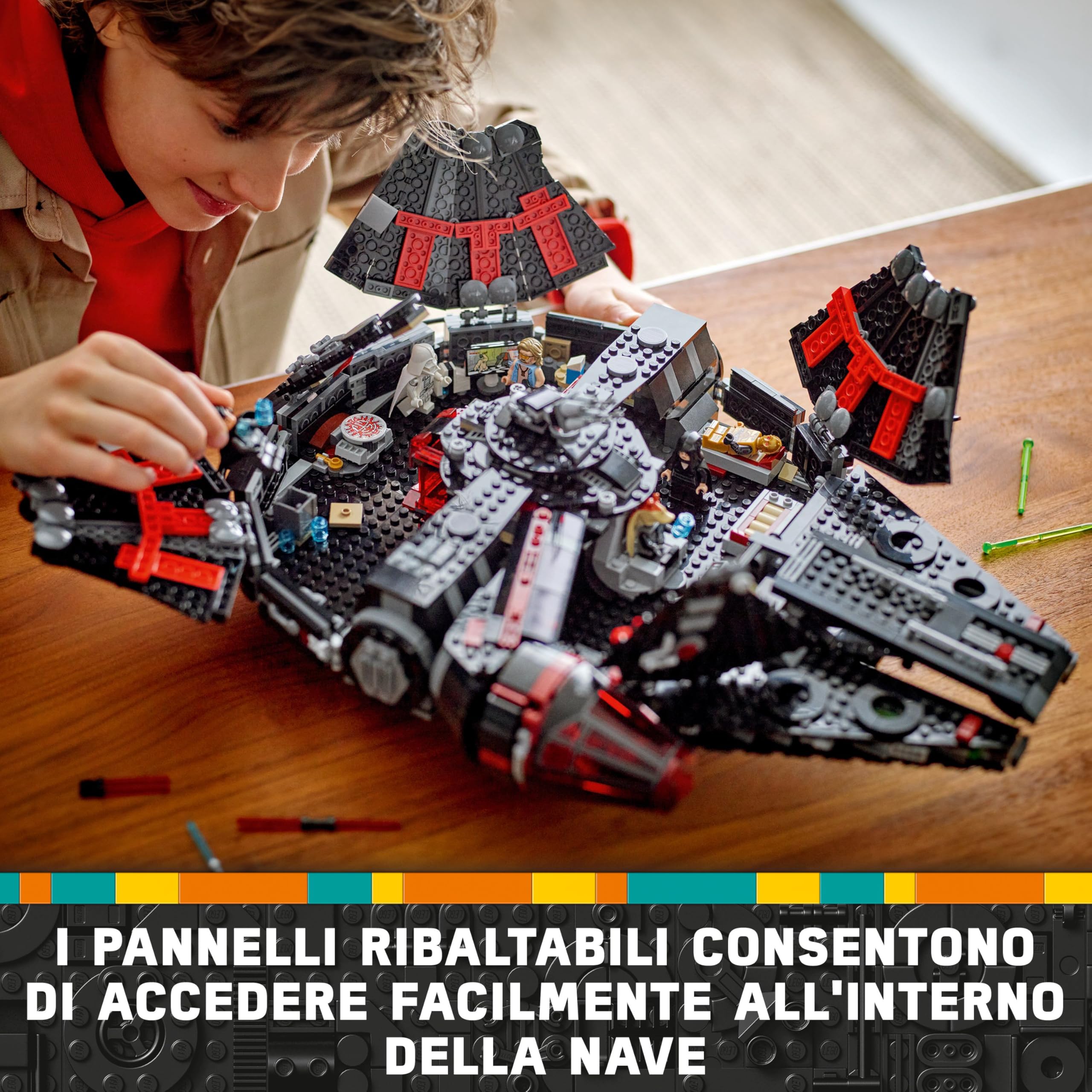 LEGO Star Wars 75389 Dark Falcon - Astronave Giocattolo da Costruire - Set per il Gioco e per l'Esposizione con Shooter, Cannoni e 6 Minifigure Incluso C-3PO - Regalo per Bambini e Fan da 10 Anni