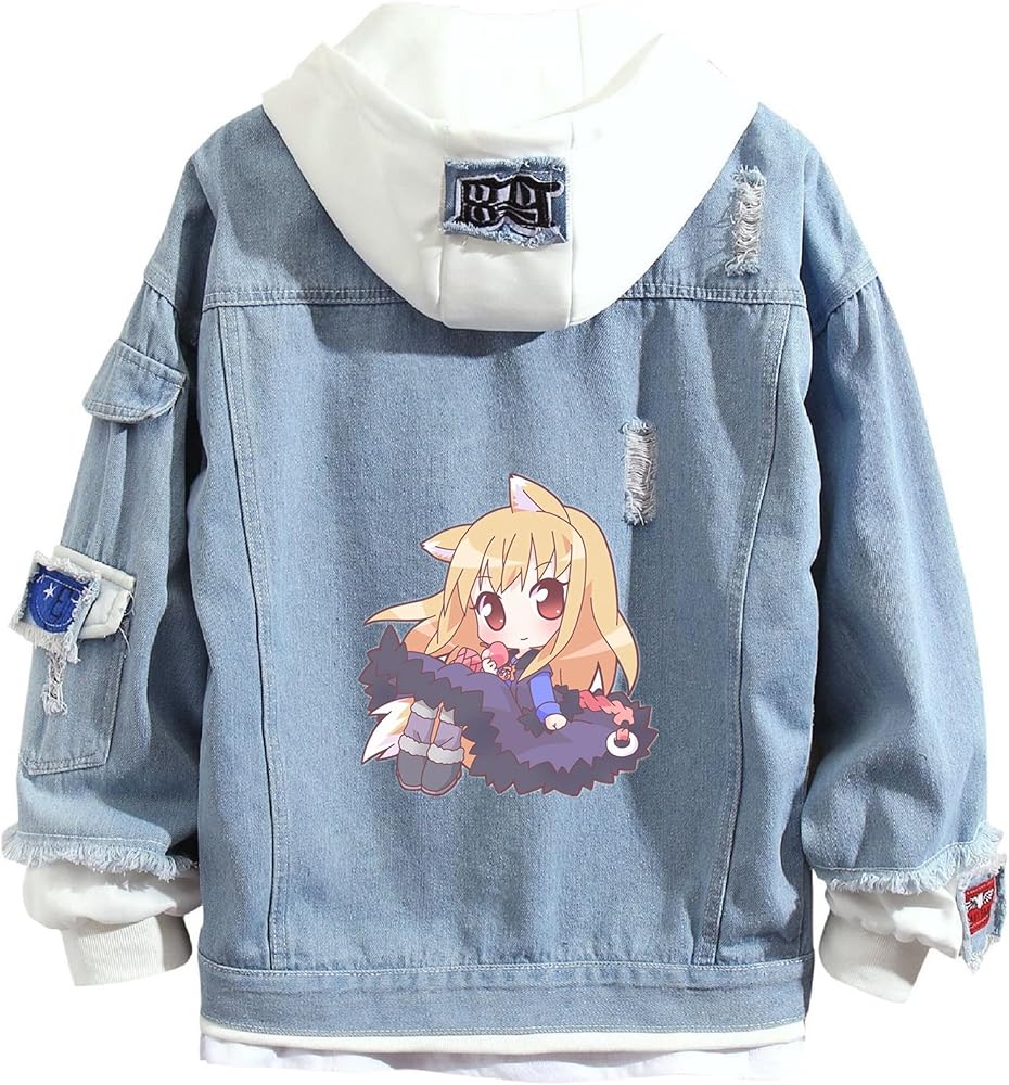 GO2COSY Anime Spice and Wolf Denim Jacket Hoodie Jeans Sweatshirt GO2COSY Anime Spice and Wolf Denim Jacket Hoodie Jeans Sweatshirt