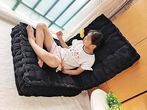 Miniatura 3 de Verpert Almohada de suelo cuadrada de 25 x 25 pulgadas, cojín de meditación para asiento de suelo para adultos, cojín de asiento copetudo de gran