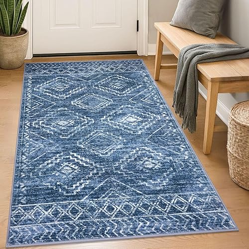 Miniatura 98 de KILOCOCO Tapete de entrada lavable a máquina, pequeño, para interior, súper suave, antideslizante, diseño geométrico, para cocina, dormitorio, Gris