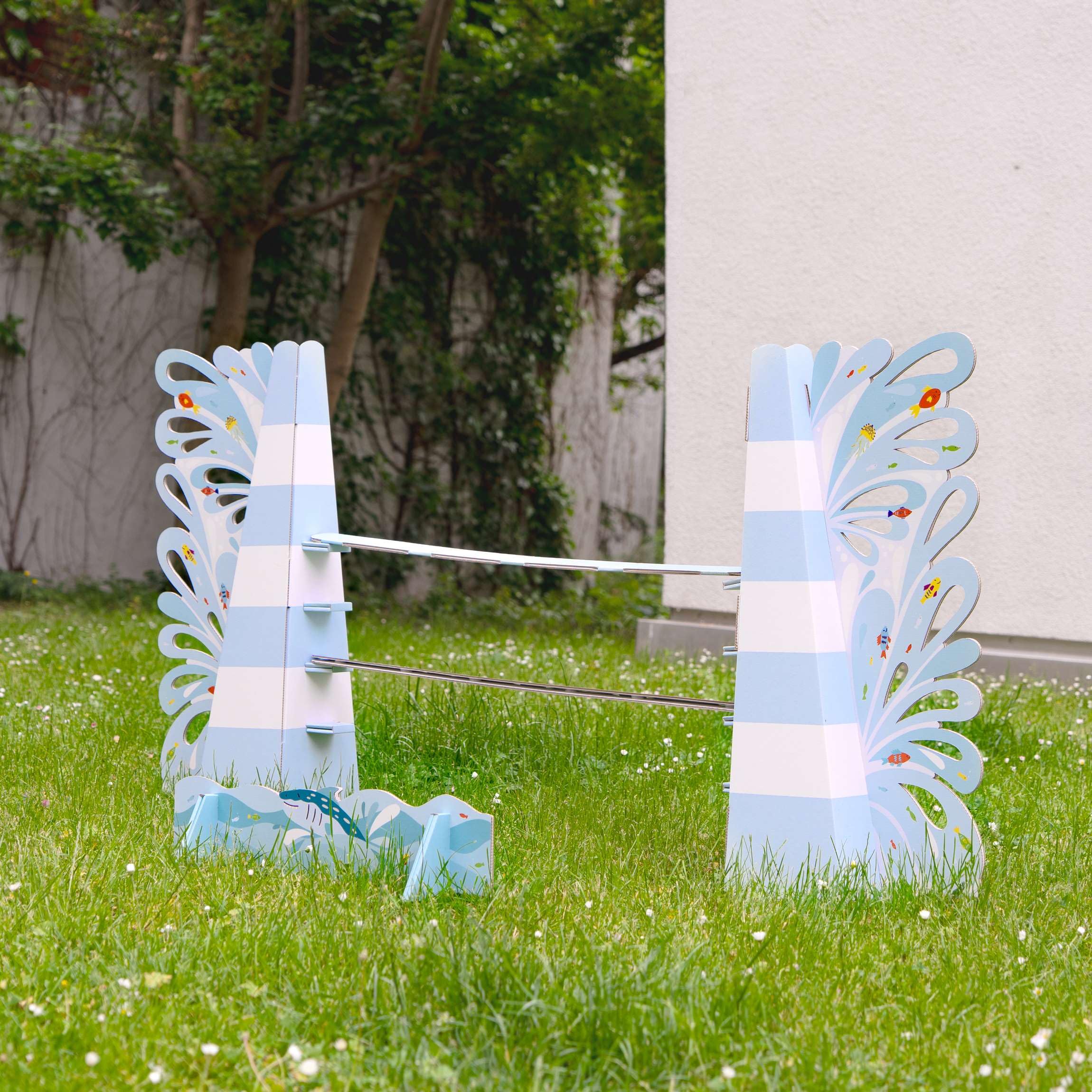 Ostacoli per Hobby Horse e Testa di Cavallo con Bastone 162 x 20 x 95 cm Perfetto per Compleanni e Feste per Bambini, al Chiuso e all'aperto - Ostacolo con fossato