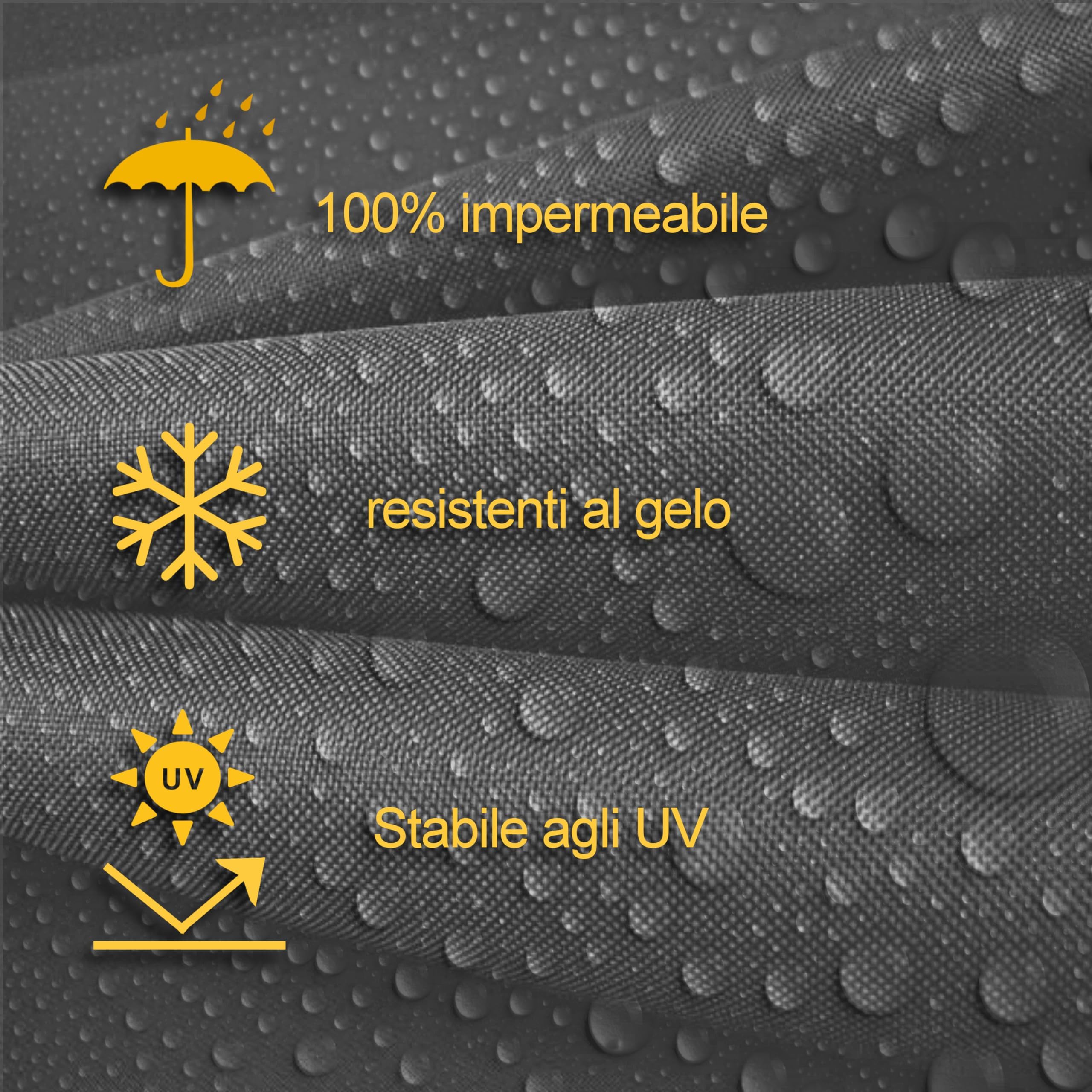 Copertura per Mobili da Giardino Impermeabile 350x170x65 cm | Telo Copri Tavolo Esterno Rettangolare | Tessuto 420D Oxford Antivento & Anti-UV | Custodia Protettiva per Set Pranzo, Nero