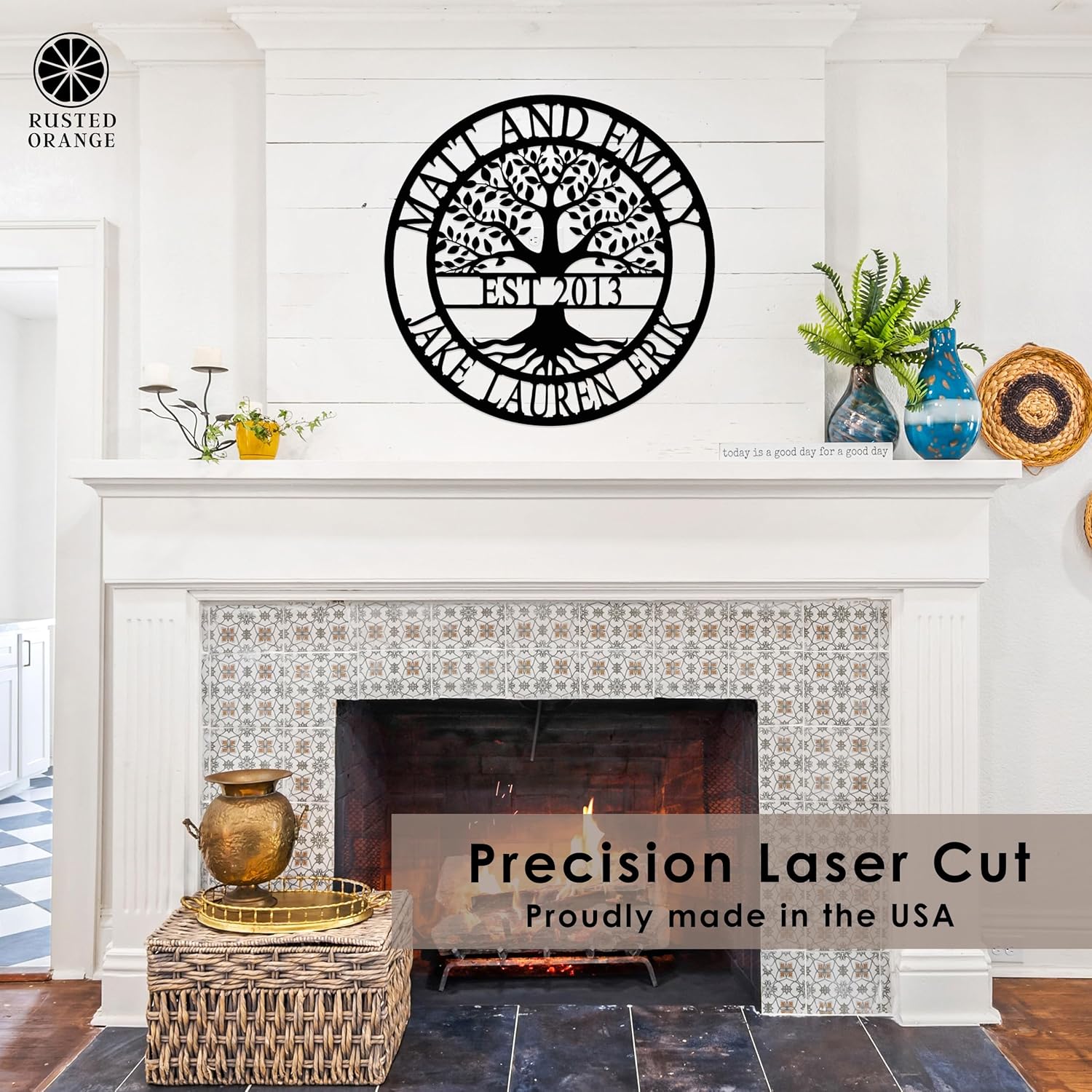 Established Family Tree Metal Sign – Custom Last Name Wall Decor for Home, Established Family Name Sign, Personalized Home Tree Wall Art (18")