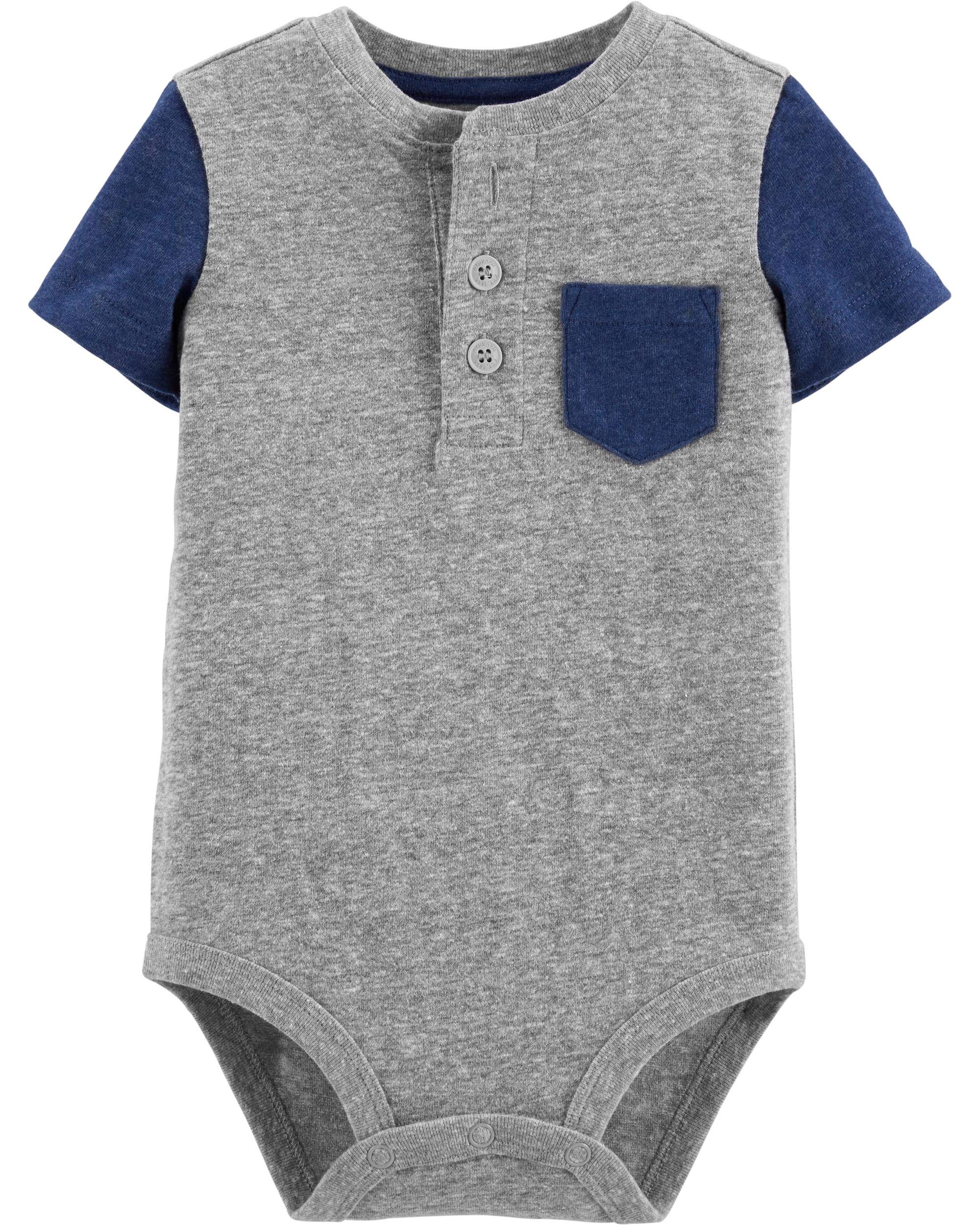 OshKosh B'Gosh Koszulka Henley Mali chłopcy Pocket Henley Bodysuit