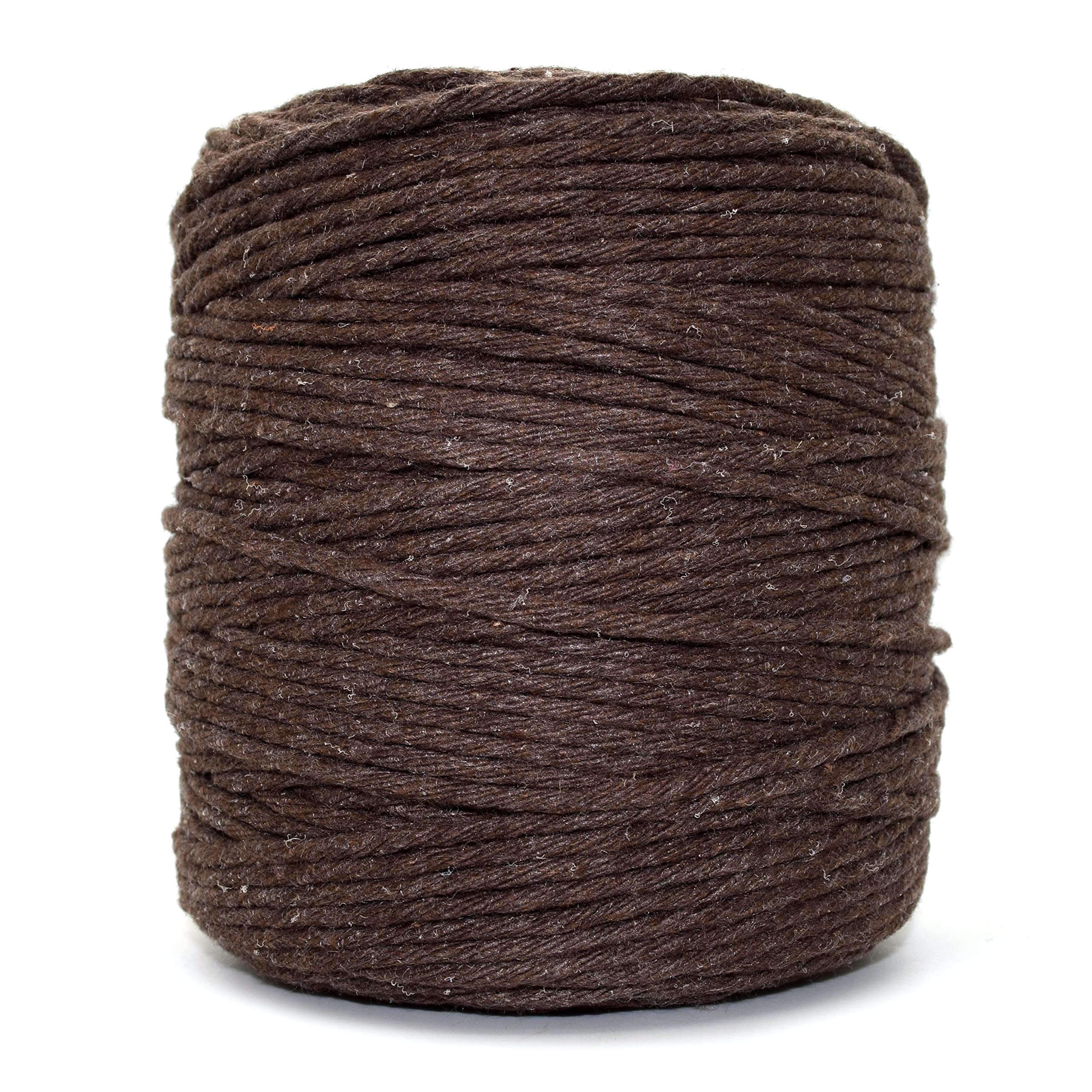 Soladirect Dark Brown Premium Macrame Cord, 100 M / 328 Ft Of 5 Mm Thick Natural Cotton Thread Yarn Macrame Rope For Wall Hangings, Plant Hangers, Diy Crafts, Home Decorations, Gift Wrapping (Reel)