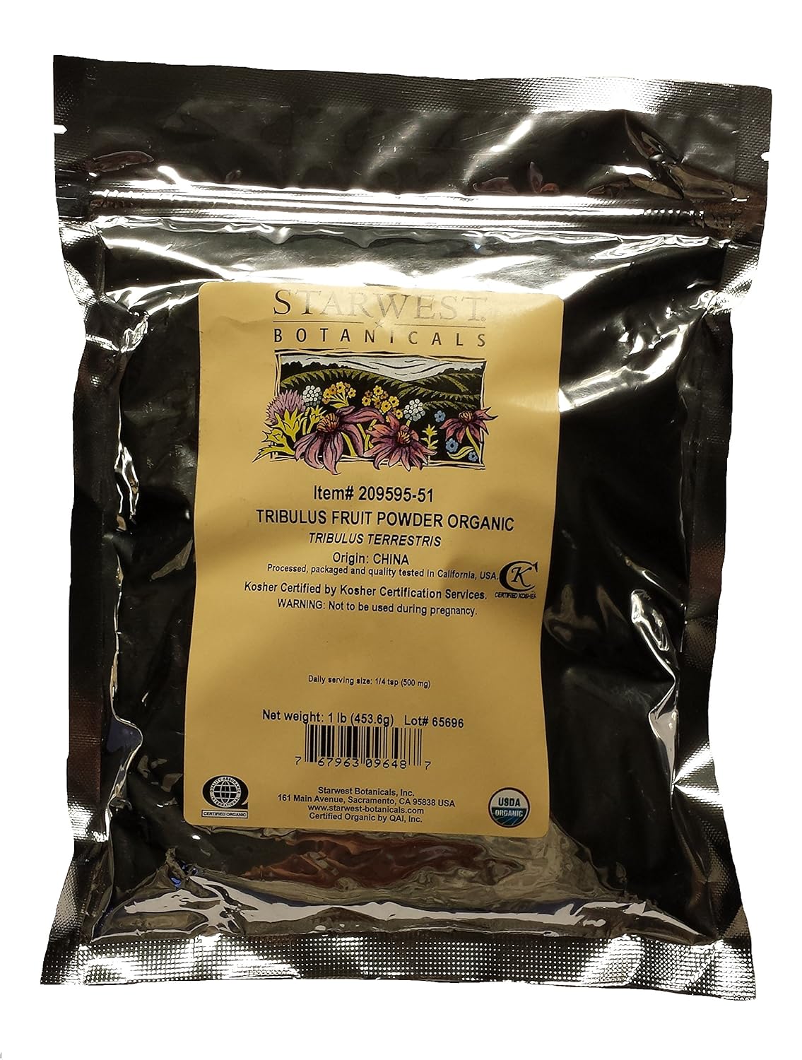 Starwest Botanicals Organic Tribulus Fruit Powder, 1 Pound