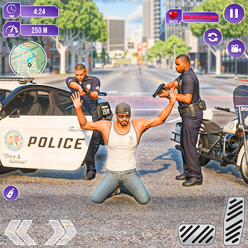Police Car Chase - Police Simulator : Gangster Crime Police Games 2025
