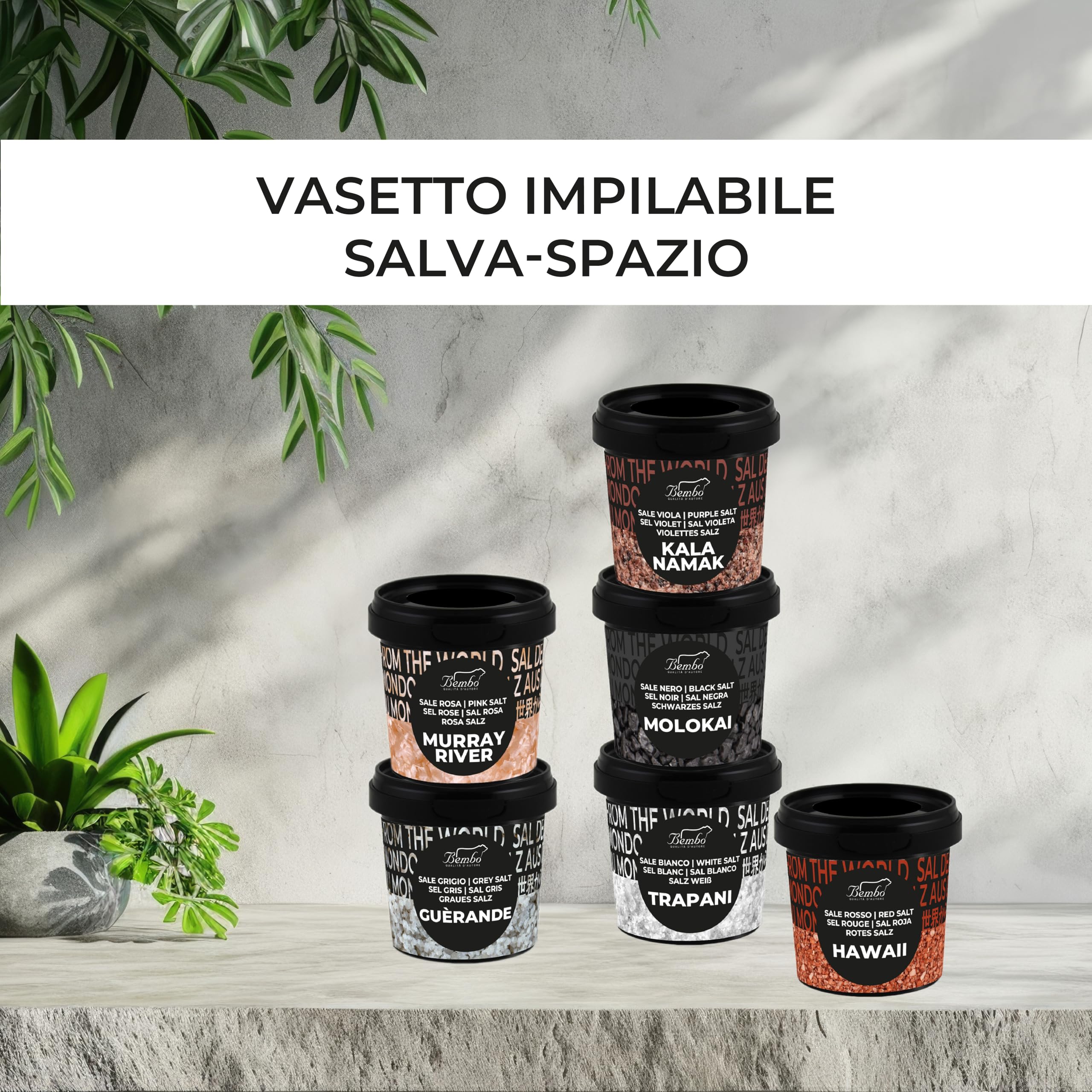 Set 6 Sali Gourmet Bembo – Selezione di Sali Pregiati dal Mondo – Idea Regalo Elegante per Cucina Raffinata