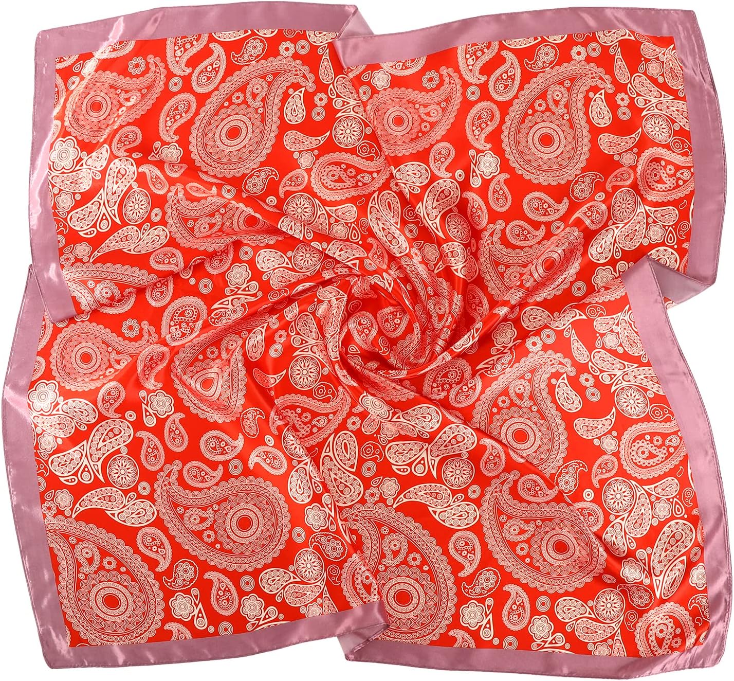 AWAYTR 35” Large Square Satin Head Scarf - 3Pcs Satin Hair Scarves Silk Bandana Scarf Headscarf Silk Feeling Scarf for Women - Image 4