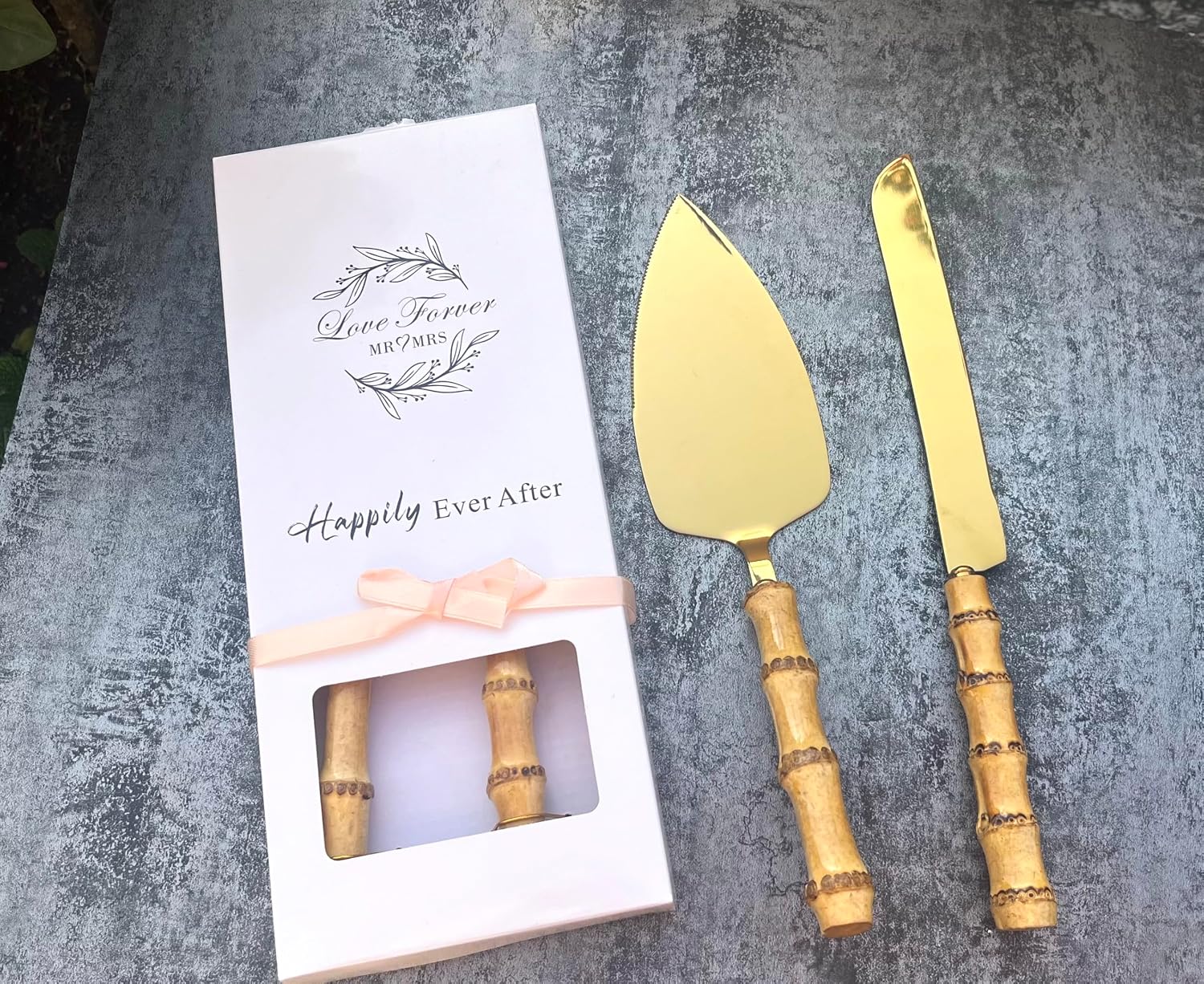 Nature Material Handle Flatware, 5-Piece Set, Stainless Steel 18/10 Food Safety Grade Silverware Cutlery Set Eating Utensils (Nature Ash Wood)