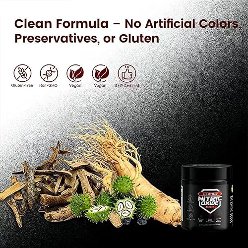 Miniatura 6 de HolyTime Cápsulas de óxido nítrico  Complejo herbario con Tribulus, Muira Puama y ginseng asiático  Energía y vitalidad  Suplemento a base de