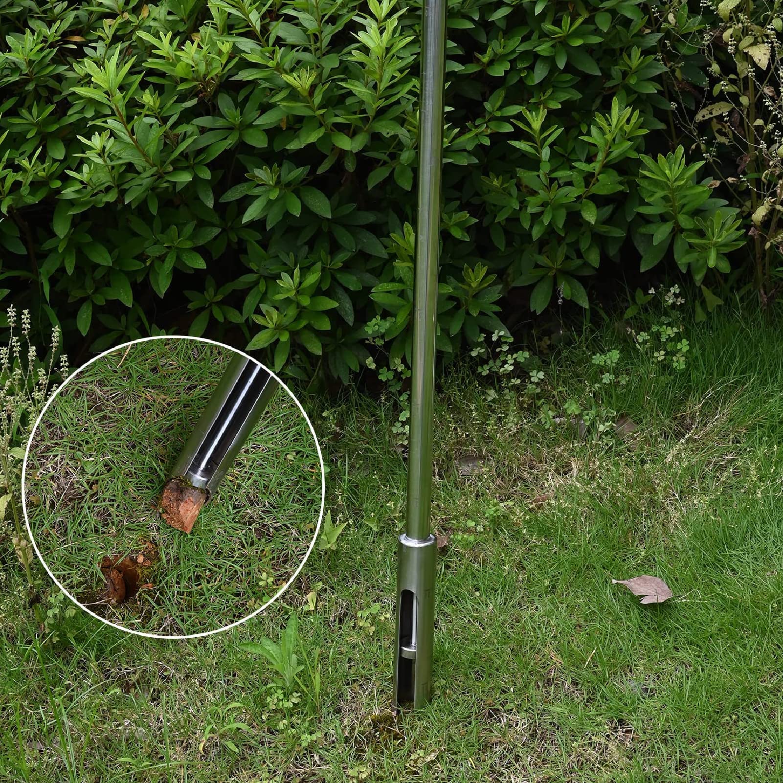 Eujgoov Bodensonden Probenehmer, Boden Probenahmesonde Bodenproben Sonden Werkzeug aus Edelstahl 304 mit Auswerfer und Fußpedal
