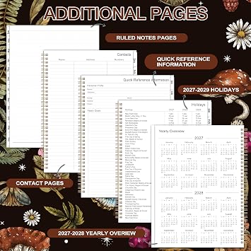 2027 Planner - January - December 2027, 8.5 x 11 Weekly Monthly Planner 2027, 2027 Calendar Spiral Bound with 12 Monthly Tabs, Inner Pocket