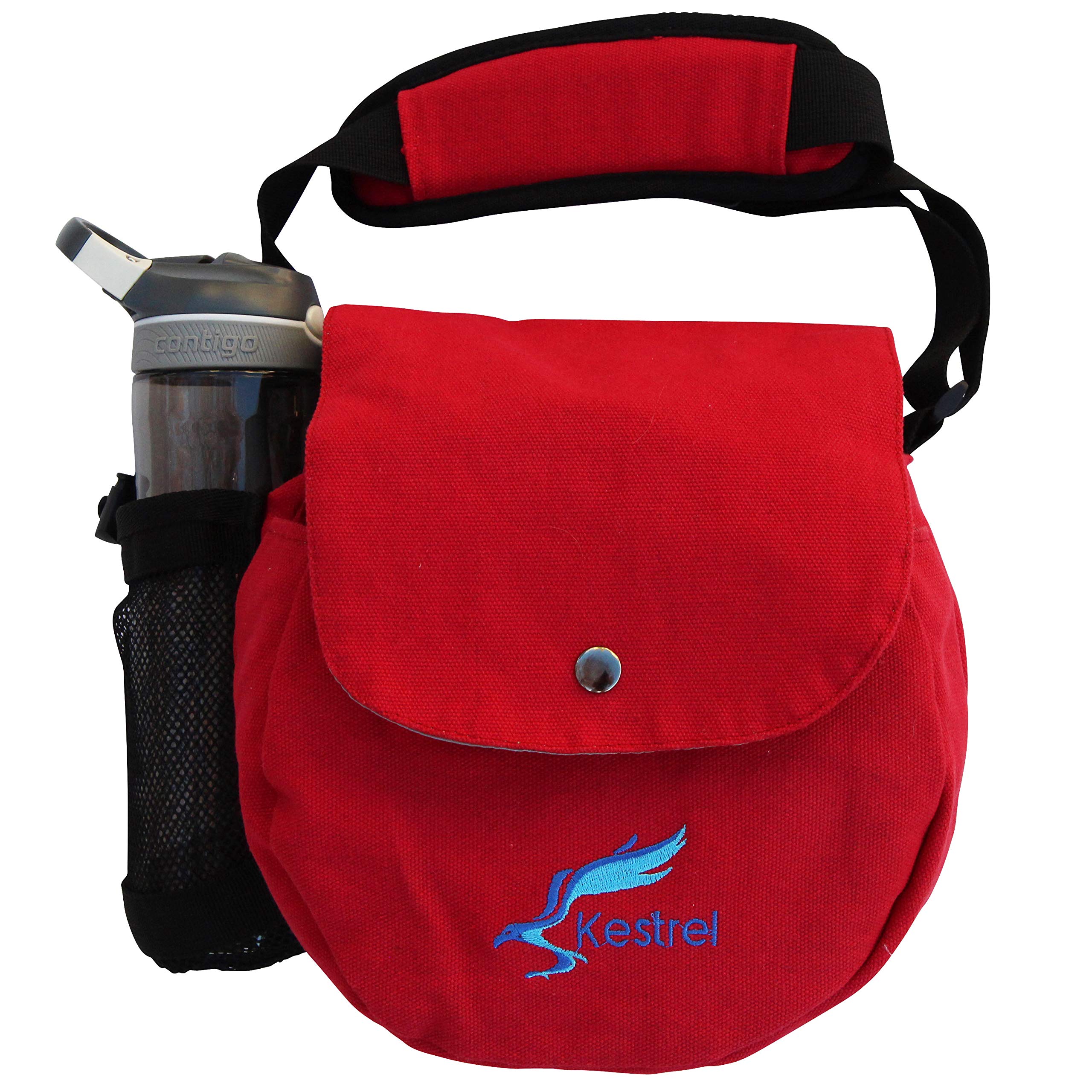 Kestrel Disc Golf bag | Fits 12 dischi + bottiglia | dischi giocatori di golf per principianti e avanzati | estremamente resistente tela | frisbee Disc Golf set borsa | sacca da golf, Red