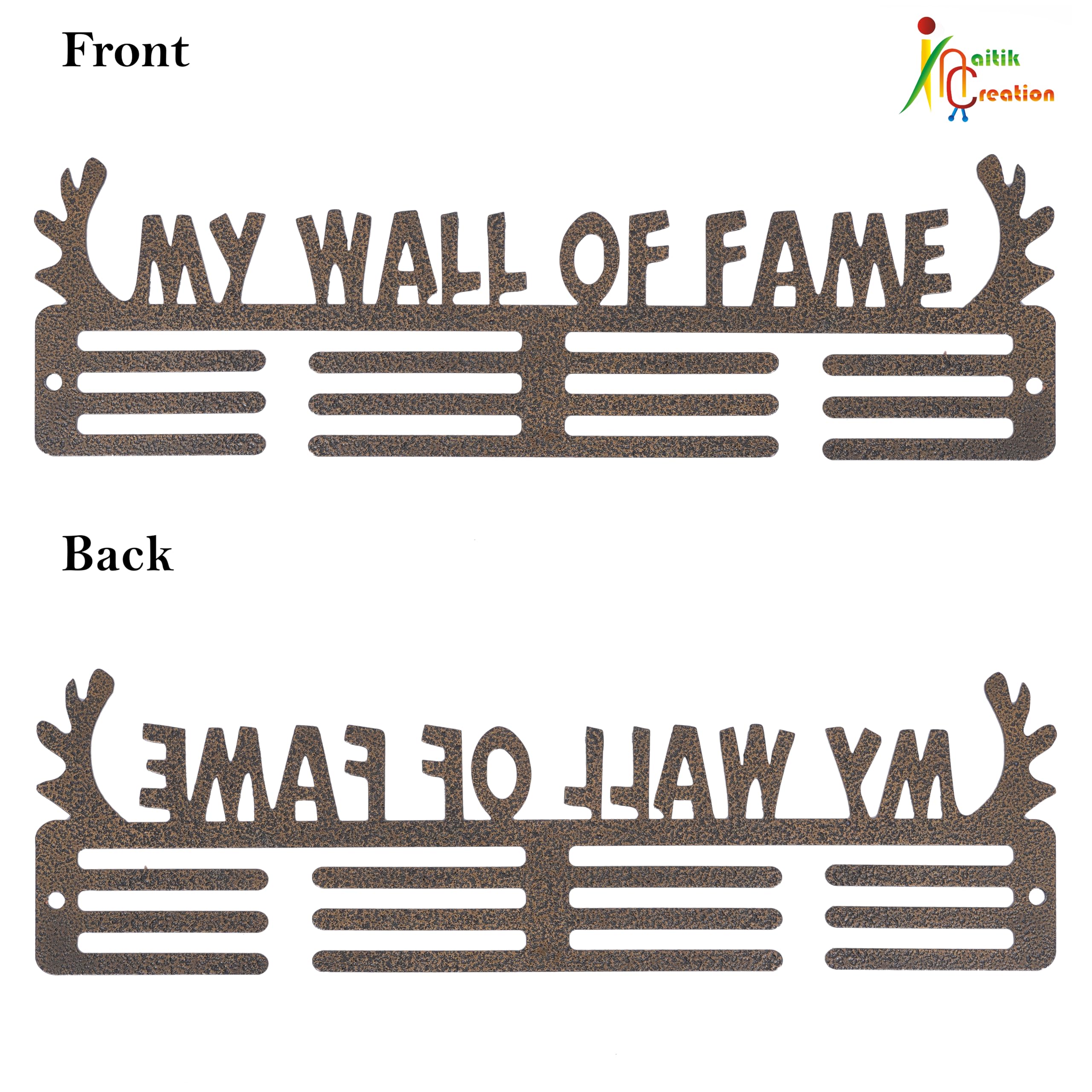 NAITIK CREATION Medal Hangers for Wall – Medal Holder Display Hanger | Holds Up to 65 Medals | Sports Medal Display | Medals Hanger | Premium Antique Golden (My Wall of Fame)