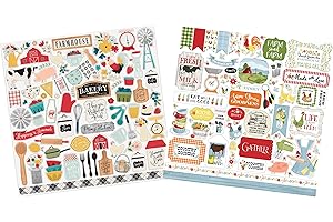 Farmhouse Recipe Book Stickers, 138 pcs