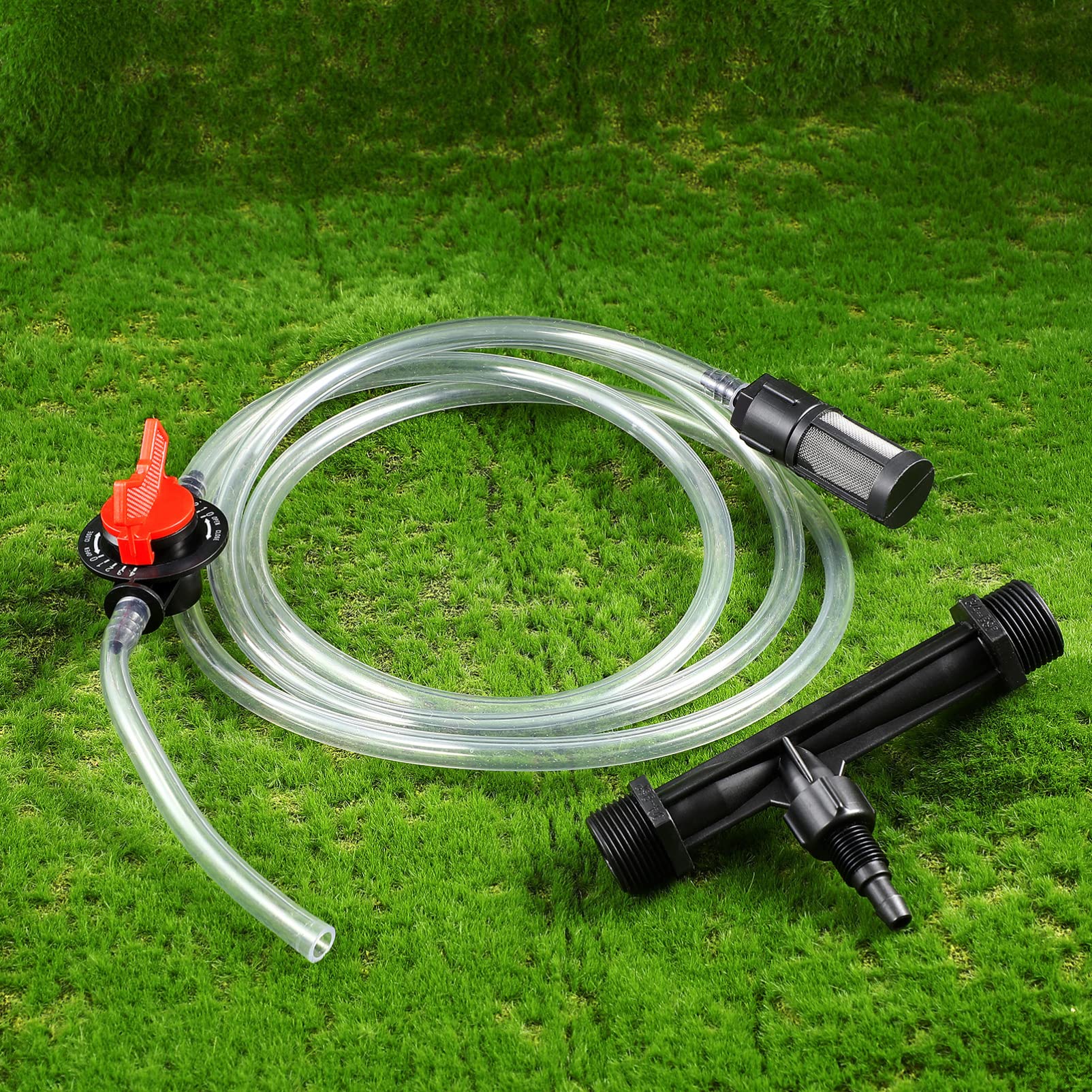 Inyector de fertilizante for riego por goteo Kit de dispositivo de riego de jardín Venturi de 3/4 pulgadas, kits de tubos de agua con interruptor de inyector de fertilizante/607